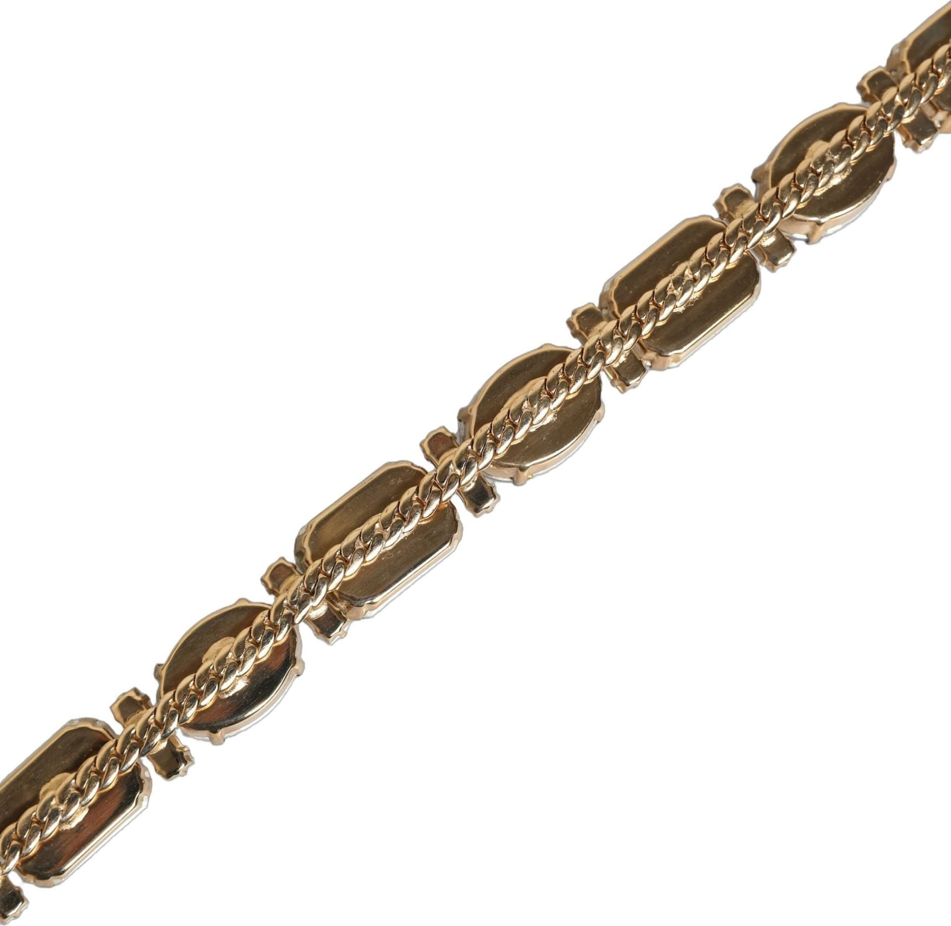 Dolce & Gabbana Blue Leather Crystal Chain Embellished Belt - 7