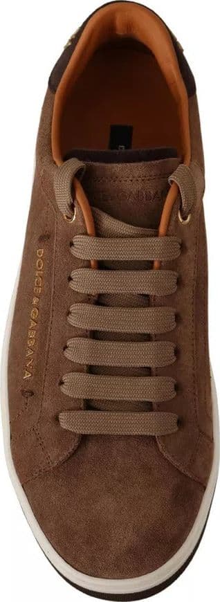 Dolce & Gabbana Brown Suede Logo Low Top Sneakers Men Shoes - 2