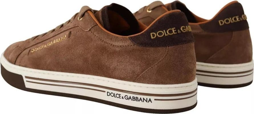 Dolce & Gabbana Brown Suede Logo Low Top Sneakers Men Shoes - 3