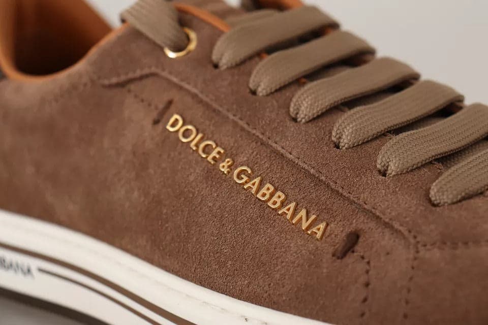 Dolce & Gabbana Brown Suede Logo Low Top Sneakers Men Shoes - 4