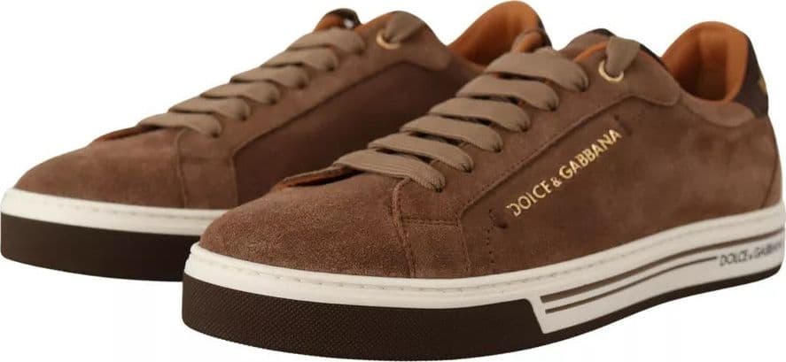 Dolce & Gabbana Brown Suede Logo Low Top Sneakers Men Shoes - 5