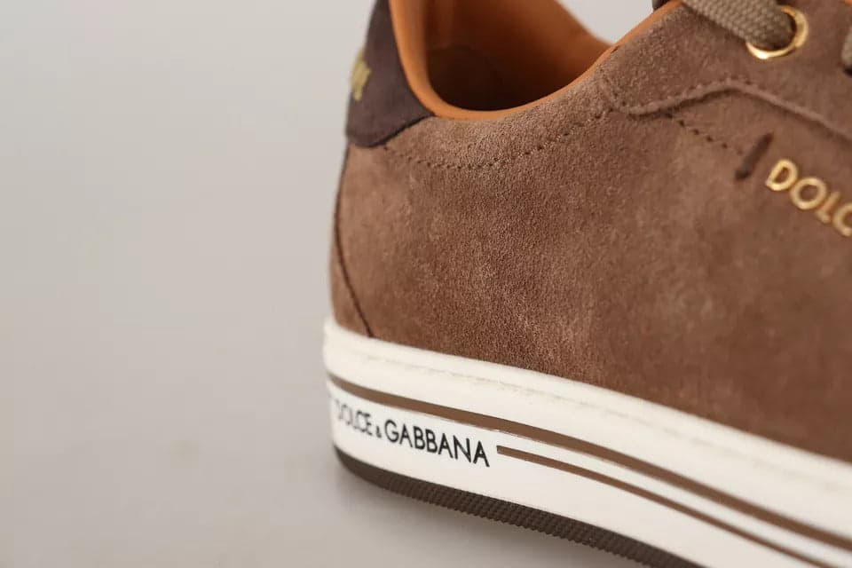 Dolce & Gabbana Brown Suede Logo Low Top Sneakers Men Shoes - 6
