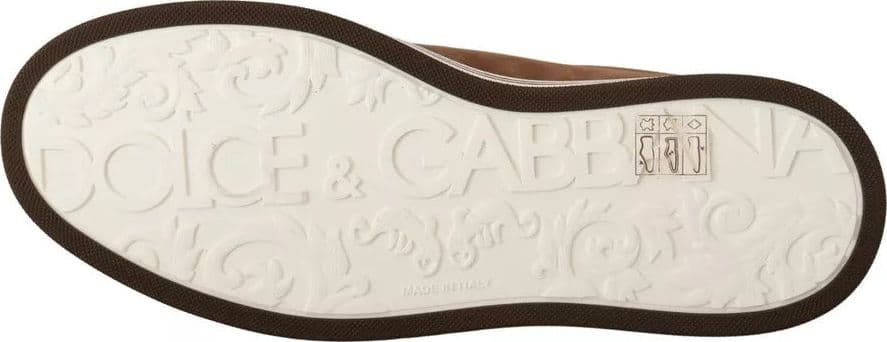 Dolce & Gabbana Brown Suede Logo Low Top Sneakers Men Shoes - 7