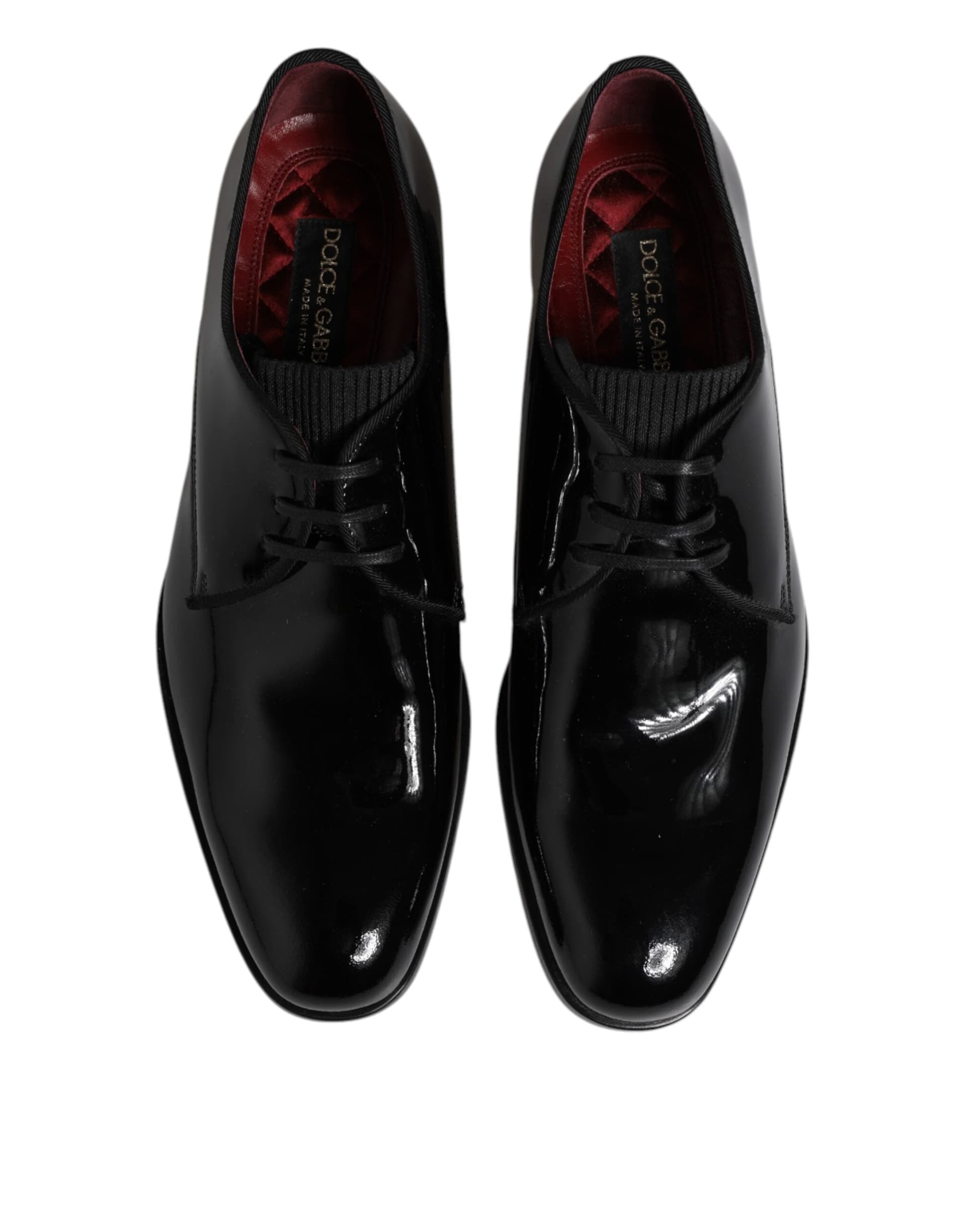 Dolce & Gabbana Black Leather Lace Up Men Derby Formal Shoes - 2