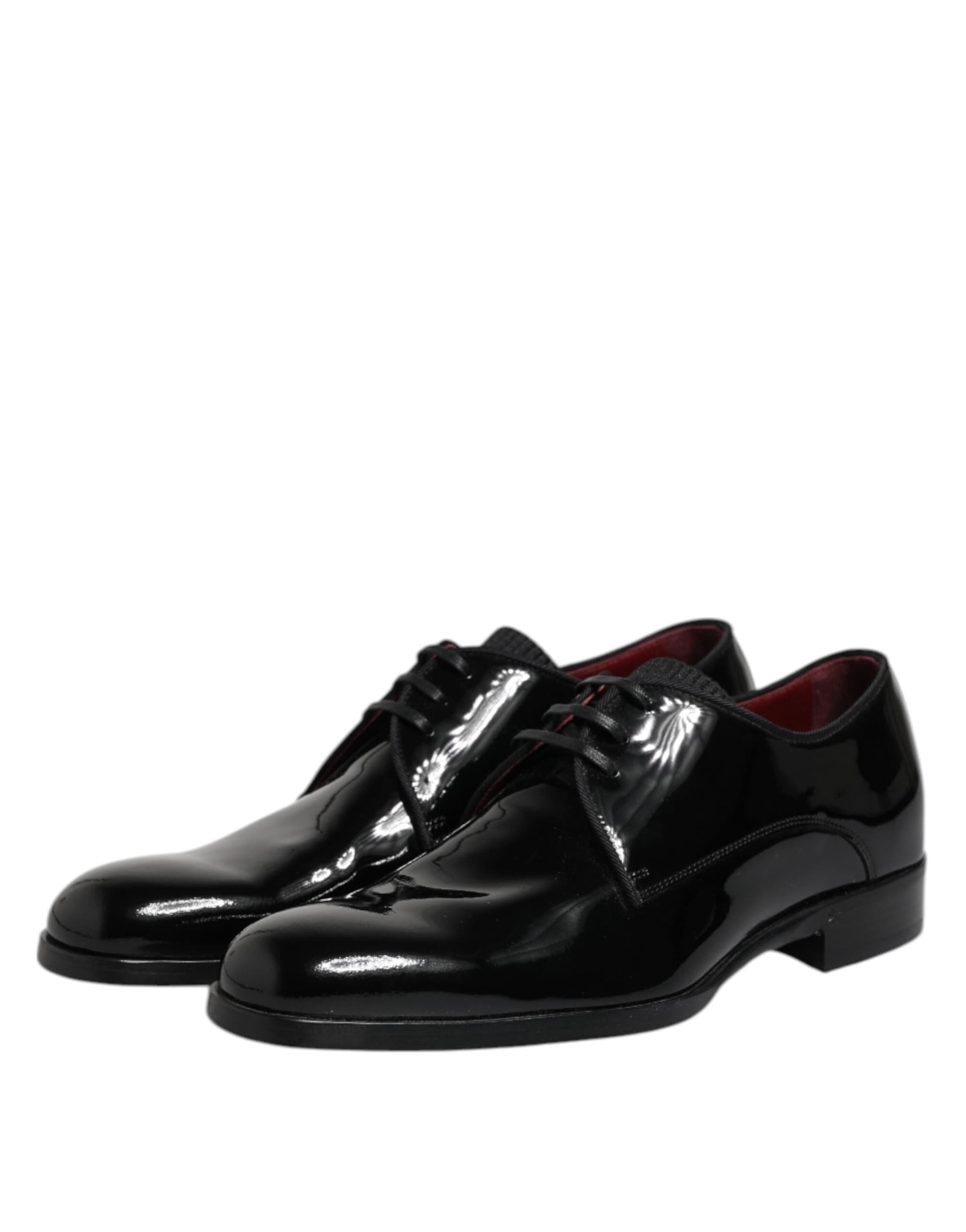 Dolce & Gabbana Black Leather Lace Up Men Derby Formal Shoes - 3