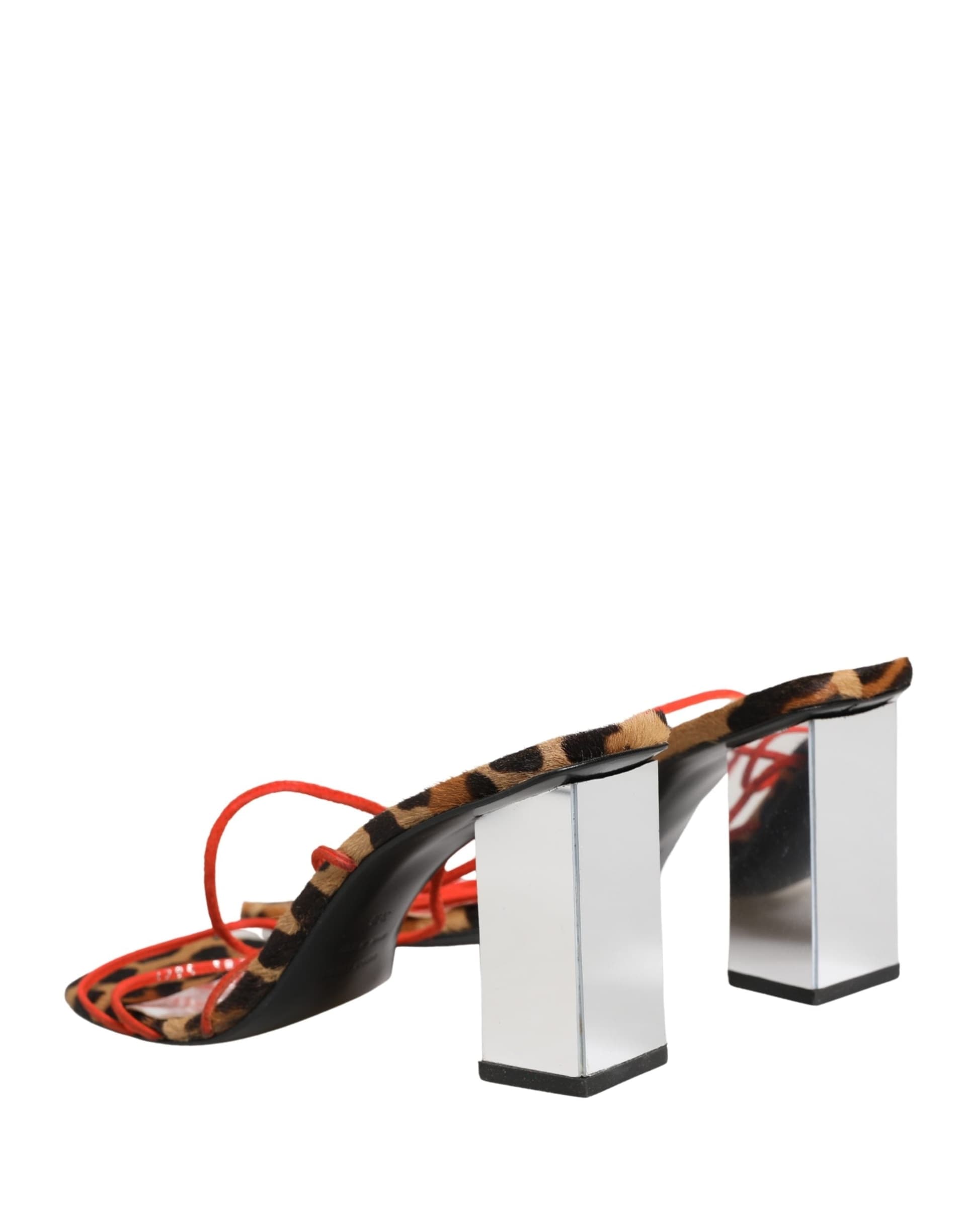 Dolce & Gabbana Multicolor Leather Block Heels Sandals Shoes - 4