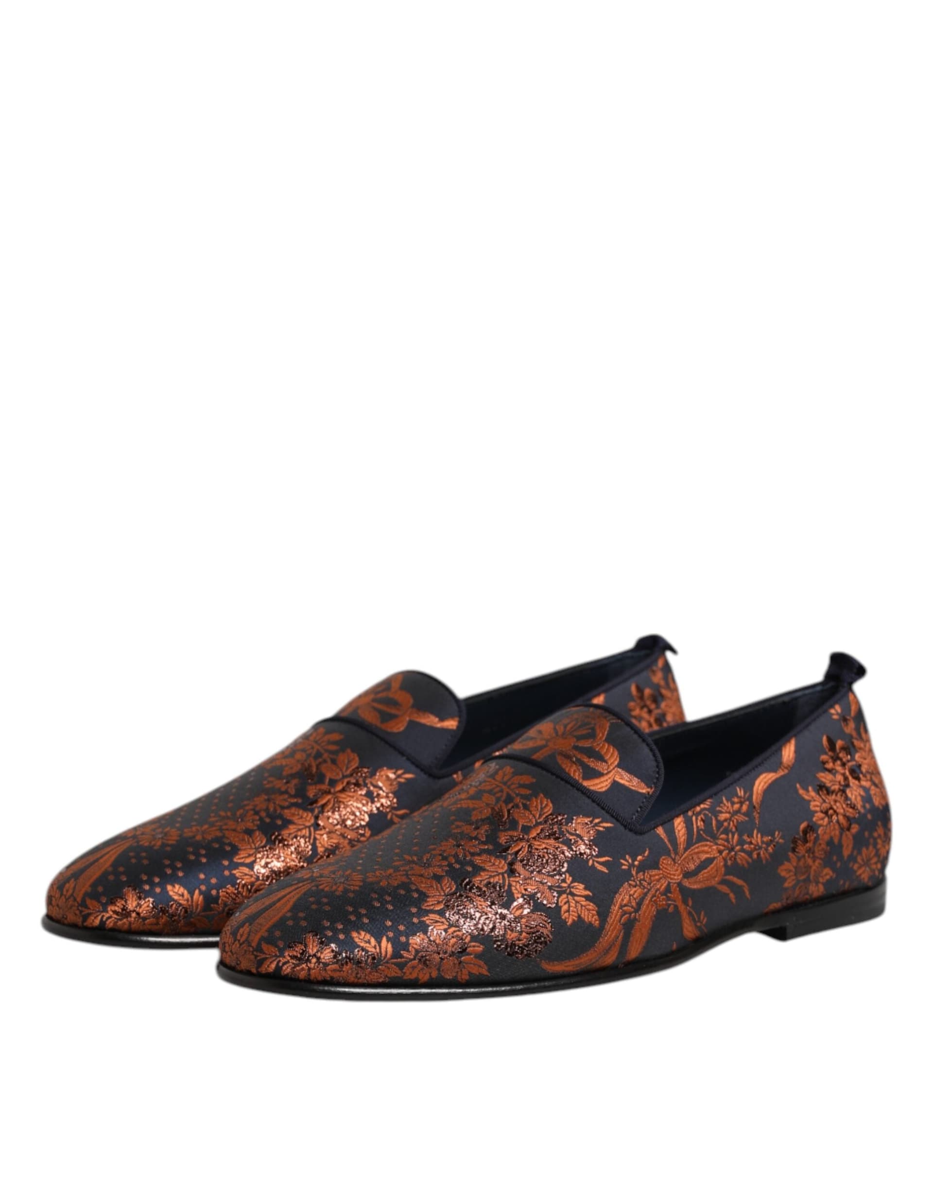 Dolce & Gabbana Black Jacquard Polyester Slip On Loafers Shoes - 3