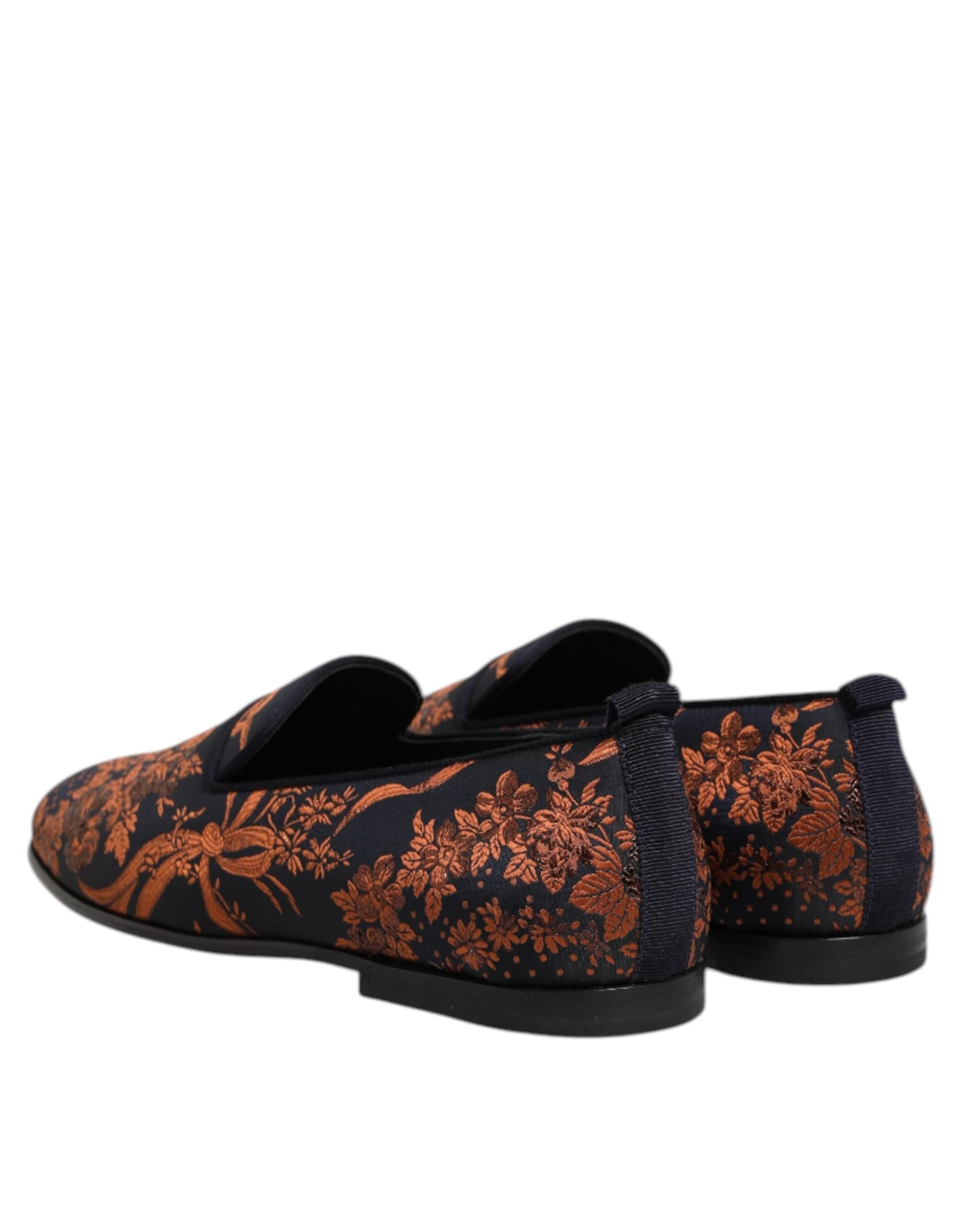 Dolce & Gabbana Black Jacquard Polyester Slip On Loafers Shoes - 4