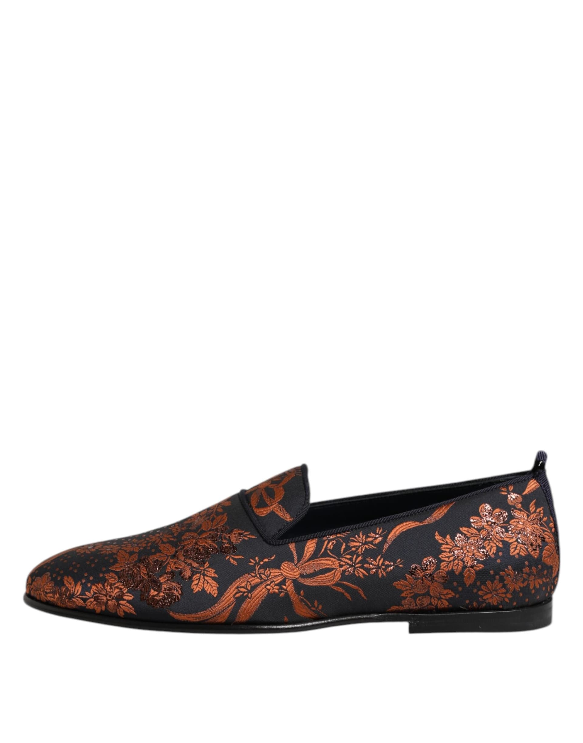 Dolce & Gabbana Black Jacquard Polyester Slip On Loafers Shoes - 5