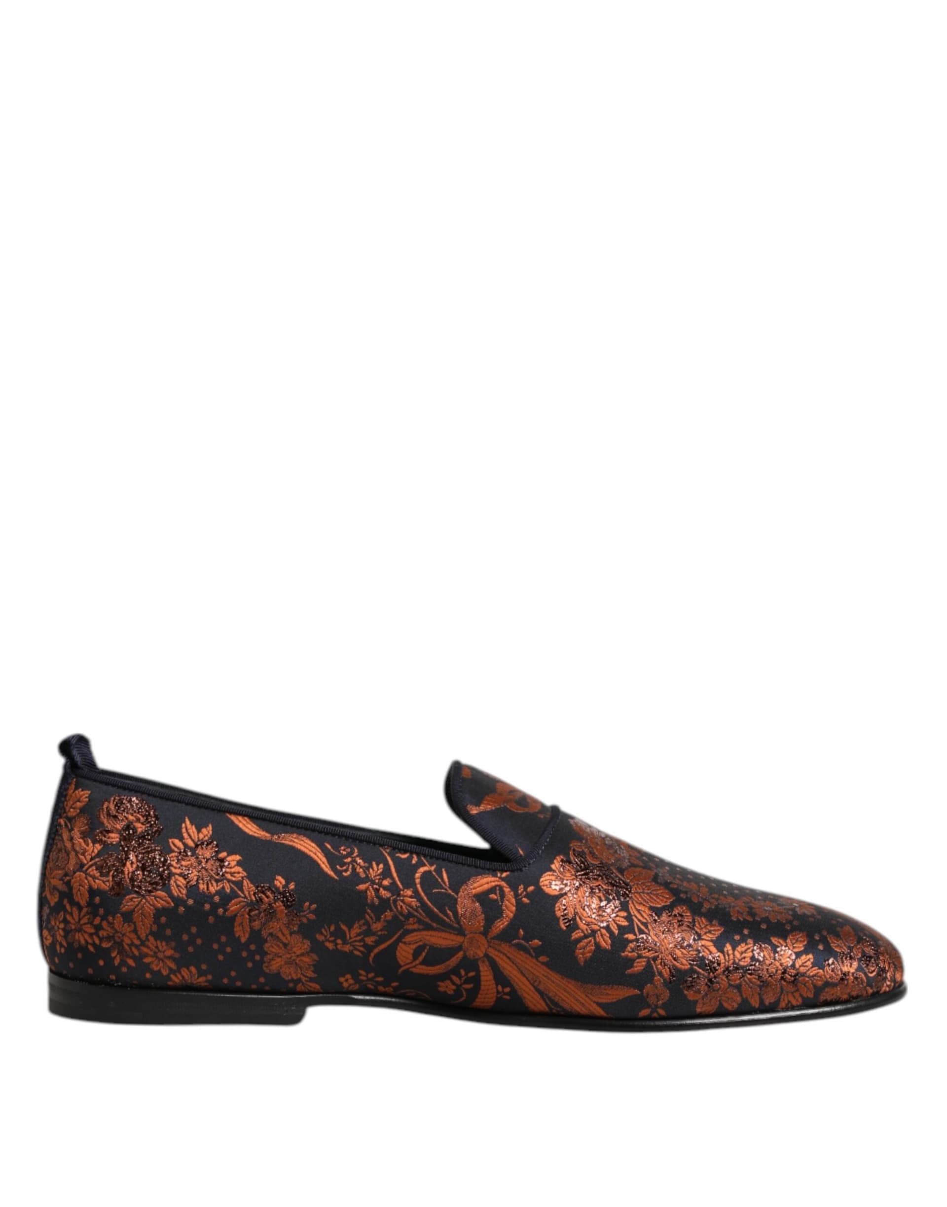 Dolce & Gabbana Black Jacquard Polyester Slip On Loafers Shoes - 6