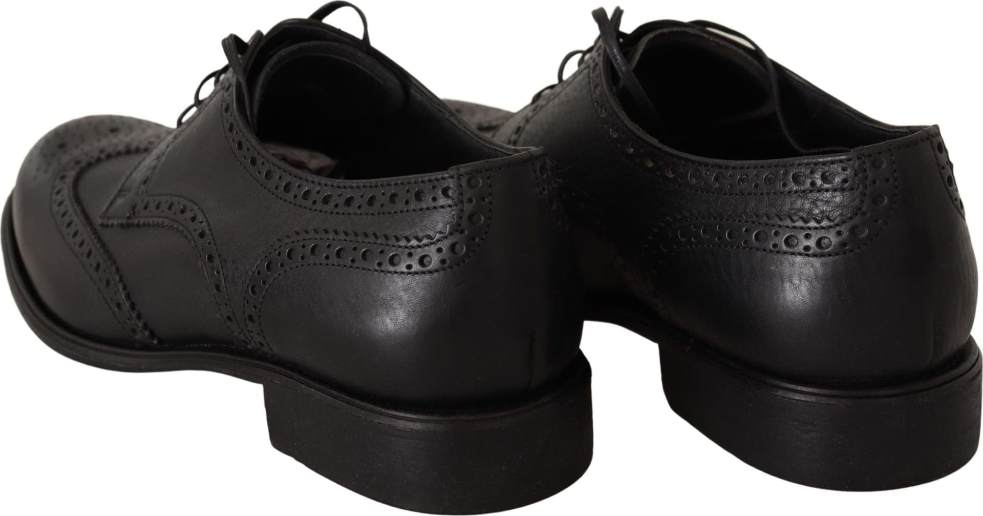 Dolce & Gabbana Black Leather Oxford Wingtip Formal Dress Shoes - 2