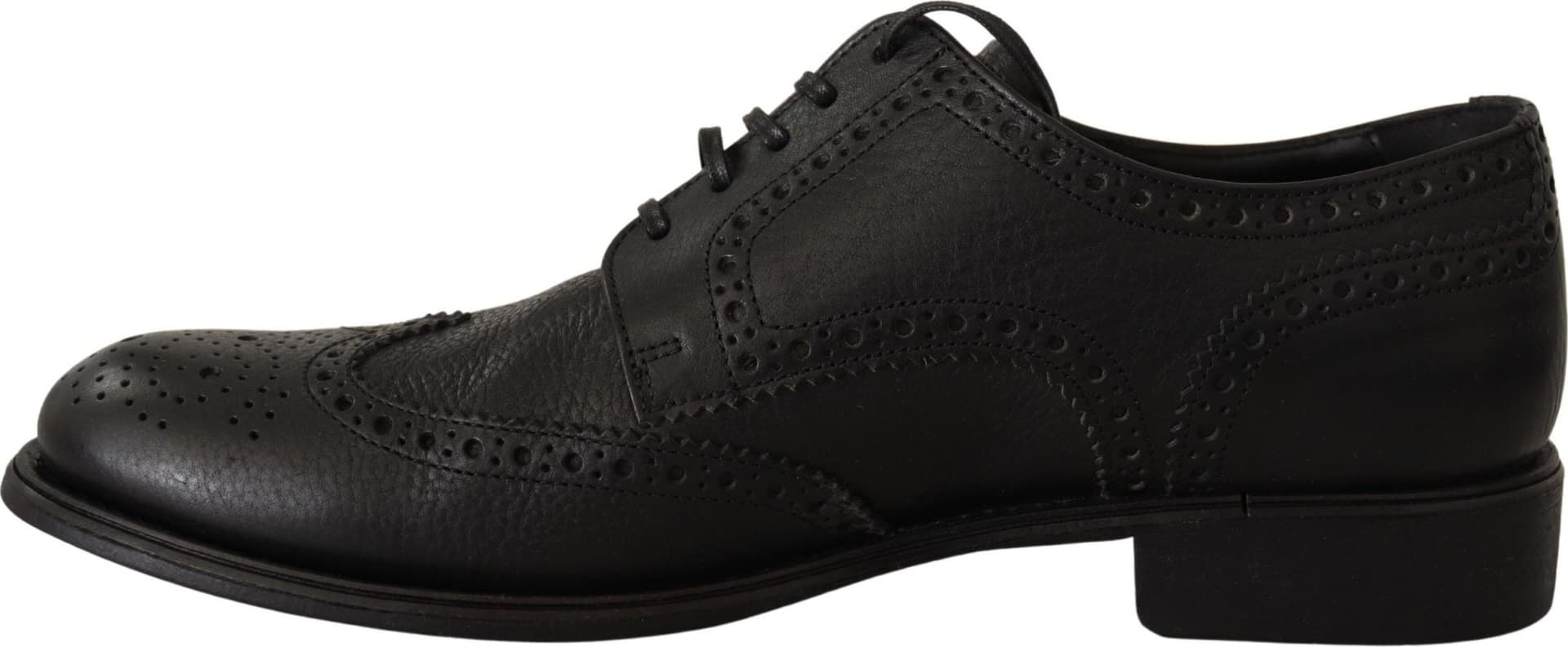 Dolce & Gabbana Black Leather Oxford Wingtip Formal Dress Shoes - 3