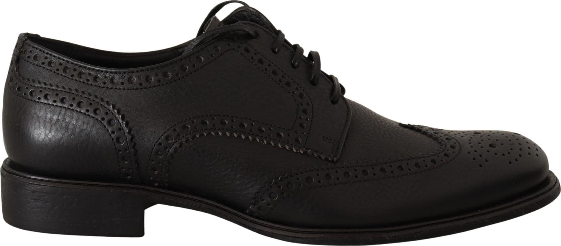 Dolce & Gabbana Black Leather Oxford Wingtip Formal Dress Shoes - 4