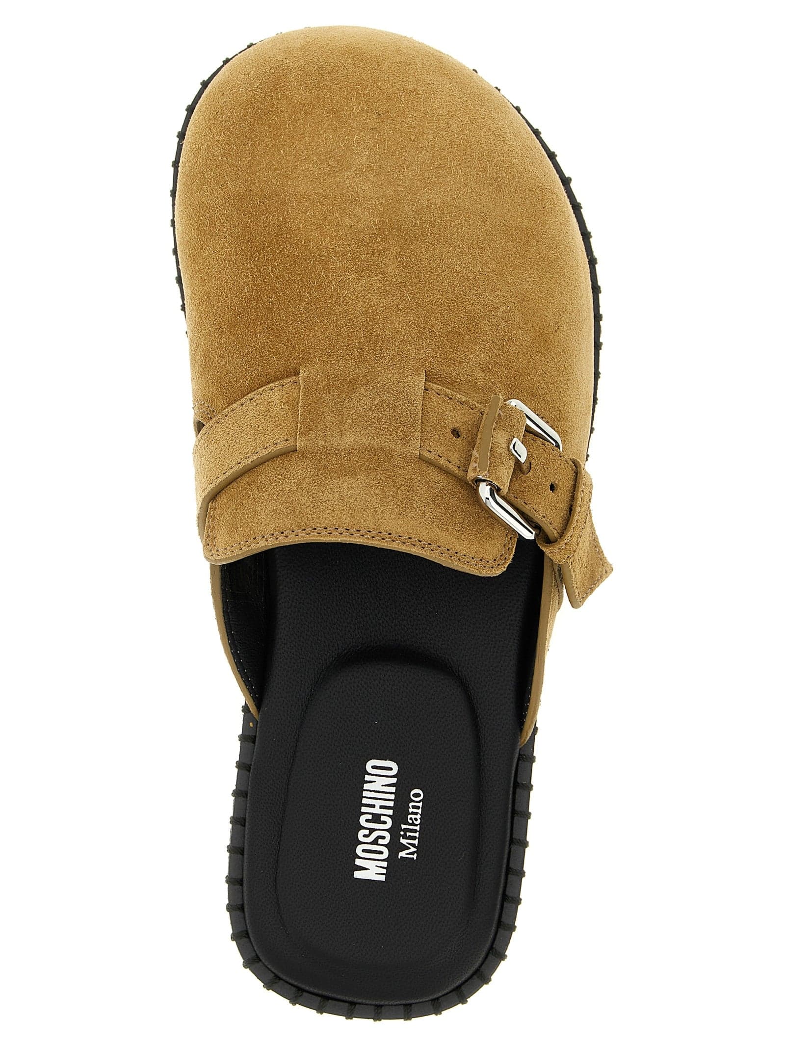 Moschino Beige Leather Clogs - 4