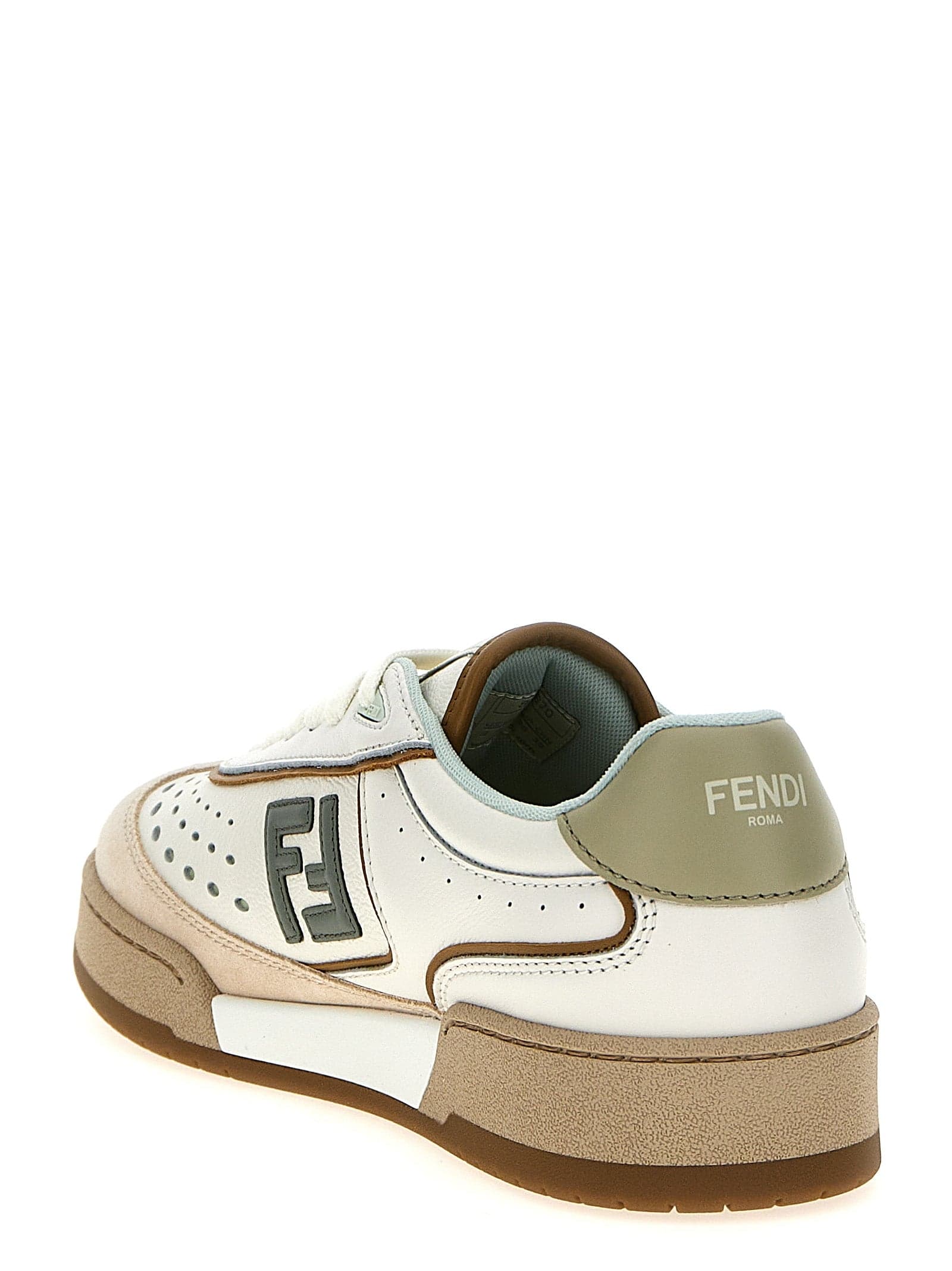 Fendi Beige Leather Sneakers - 3