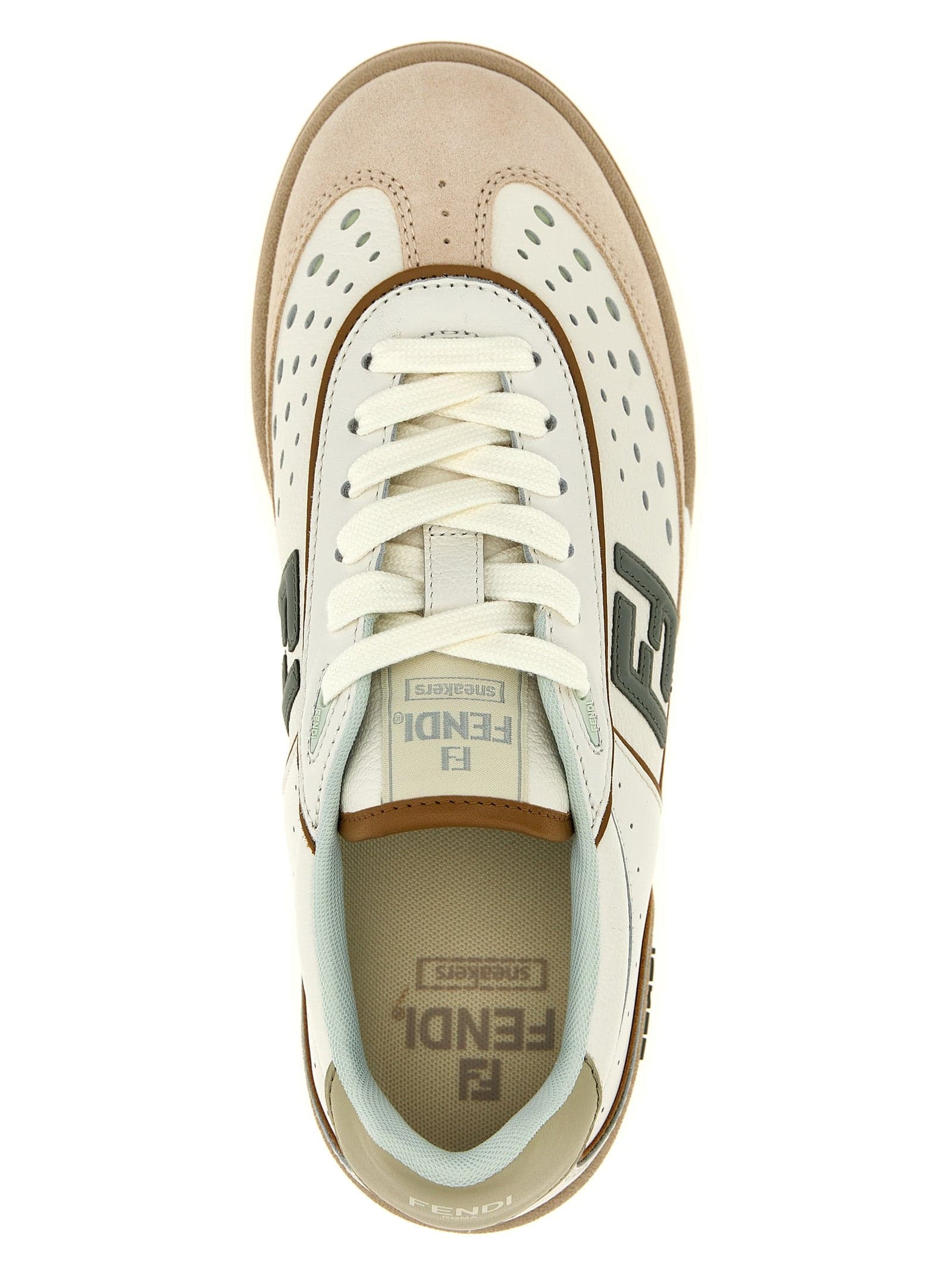 Fendi Beige Leather Sneakers - 4