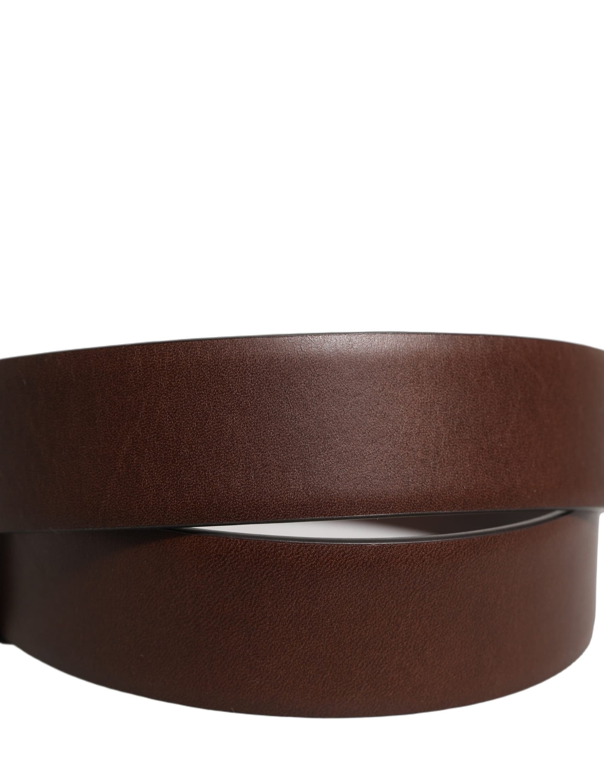 Dolce & Gabbana Brown Calfskin Leather Gold Metal Buckle Belt - 7