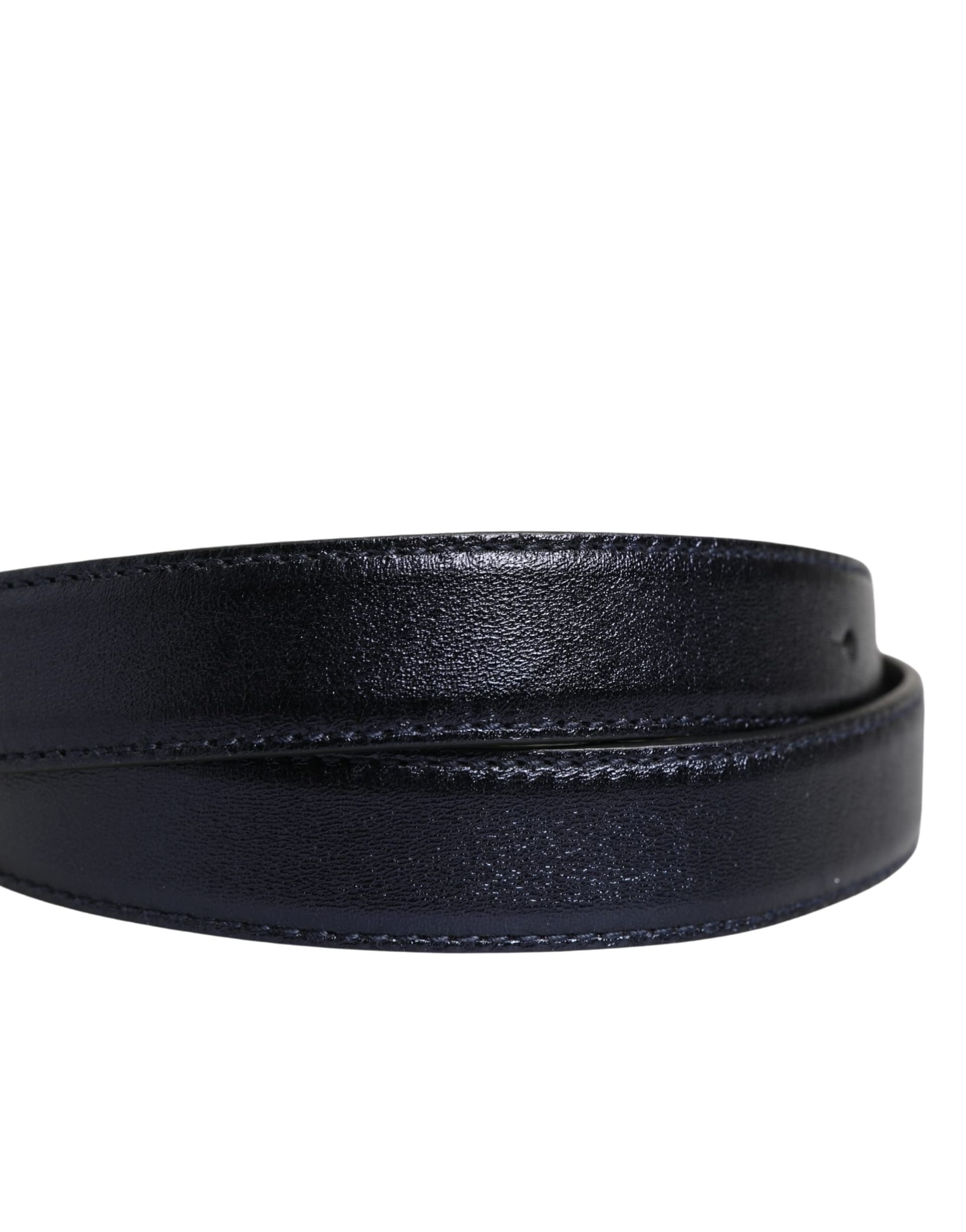 Dolce & Gabbana Men Black Classic Leather Square Buckle Belt - 5
