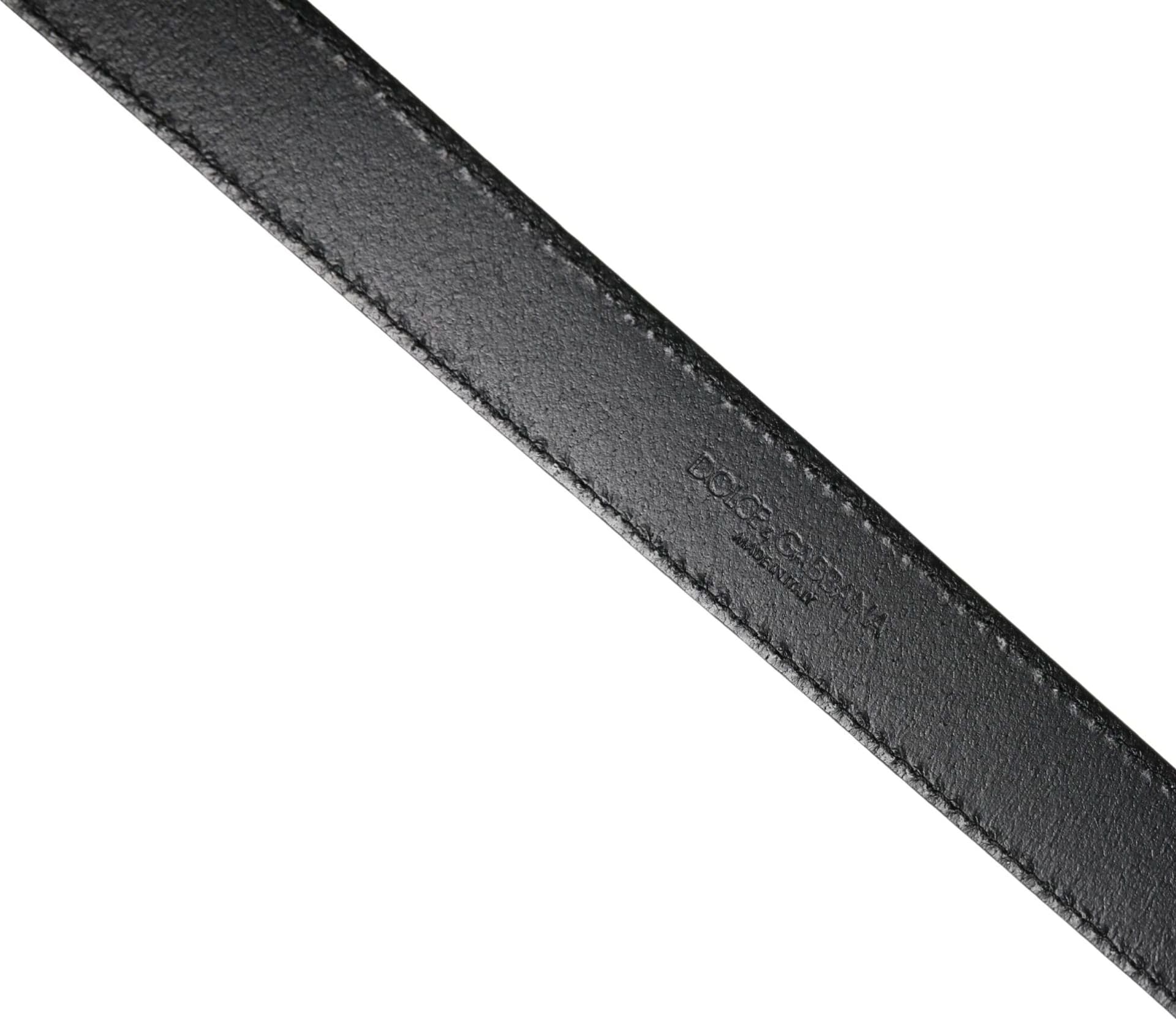 Dolce & Gabbana Men Black Classic Leather Square Buckle Belt - 6