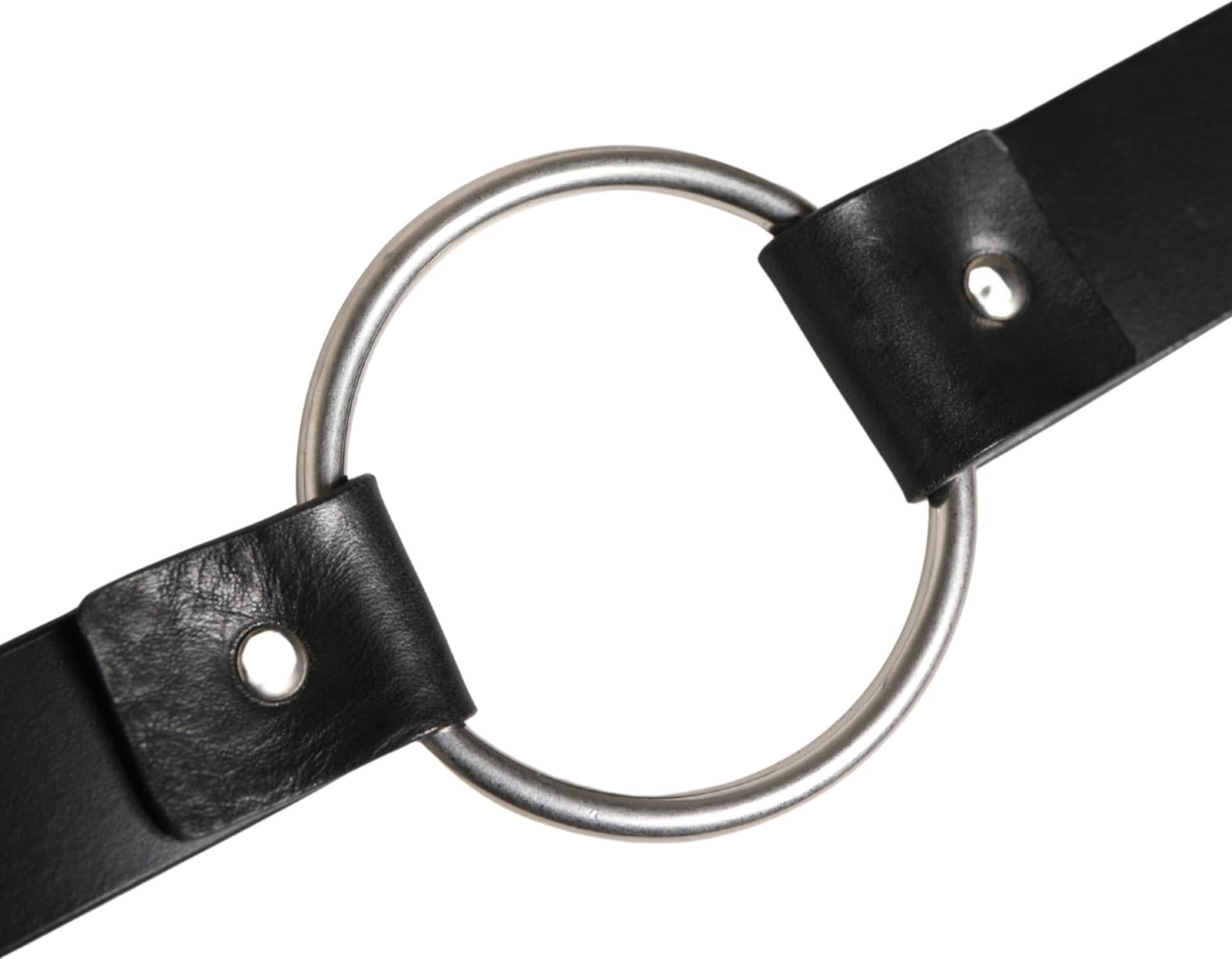 Dolce & Gabbana Black Double Strap Leather Silver Buckle Belt - 6