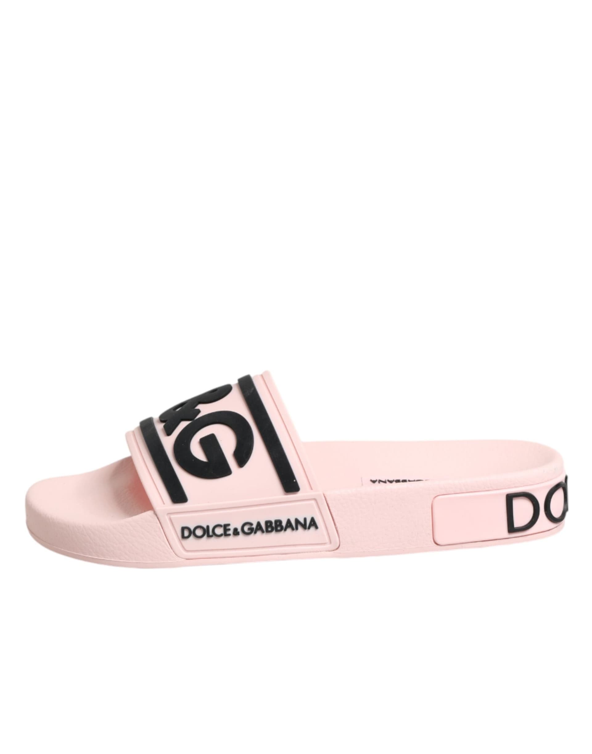 Dolce & Gabbana Pink Rubber Slides Sandals Beachwear Shoes - 2
