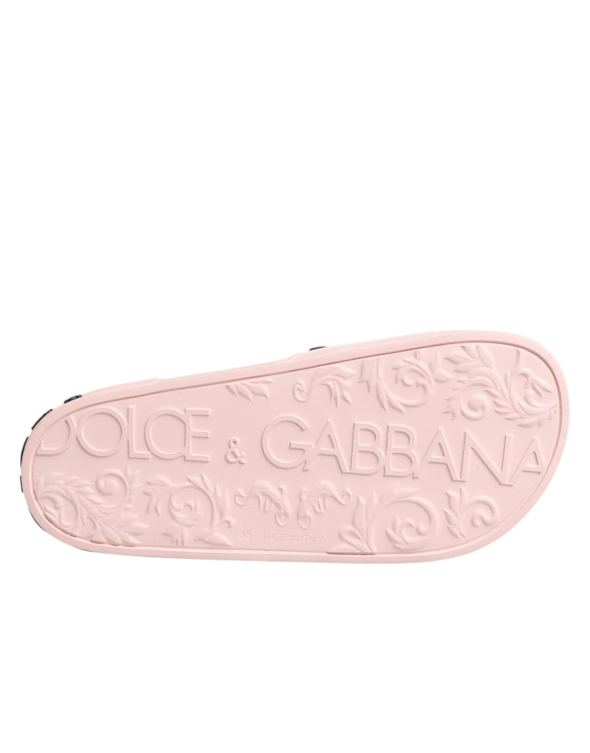 Dolce & Gabbana Pink Rubber Slides Sandals Beachwear Shoes - 5