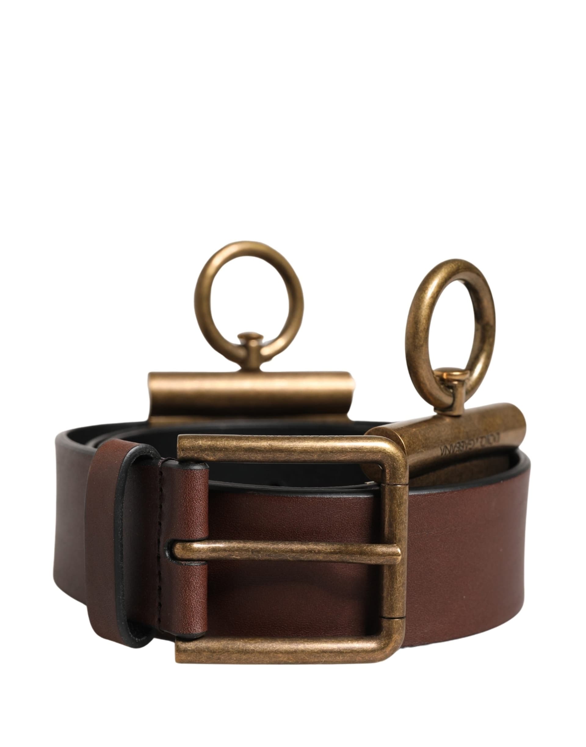 Dolce & Gabbana Men Brown Classic Leather Metal Buckle Belt - 2