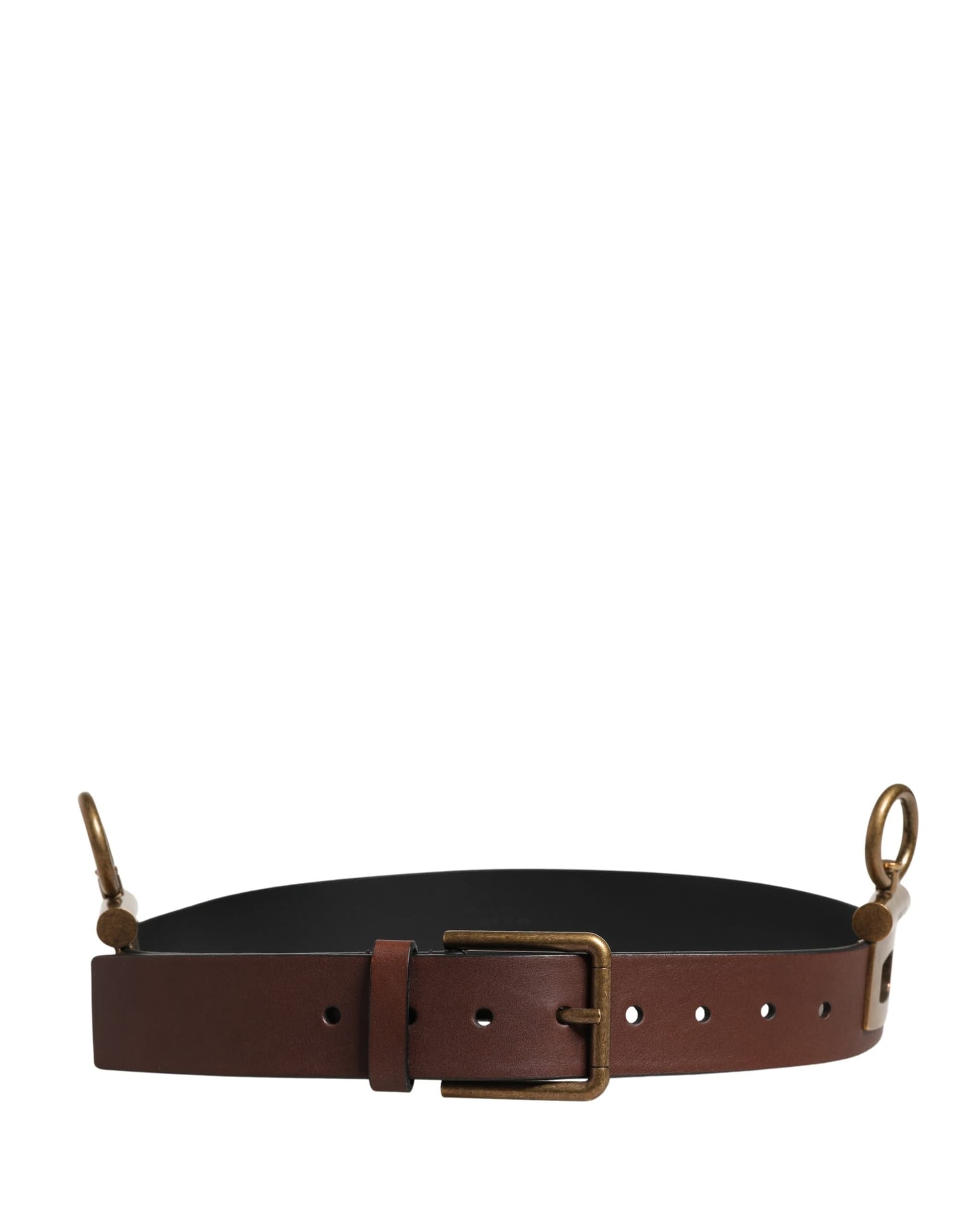 Dolce & Gabbana Men Brown Classic Leather Metal Buckle Belt - 3