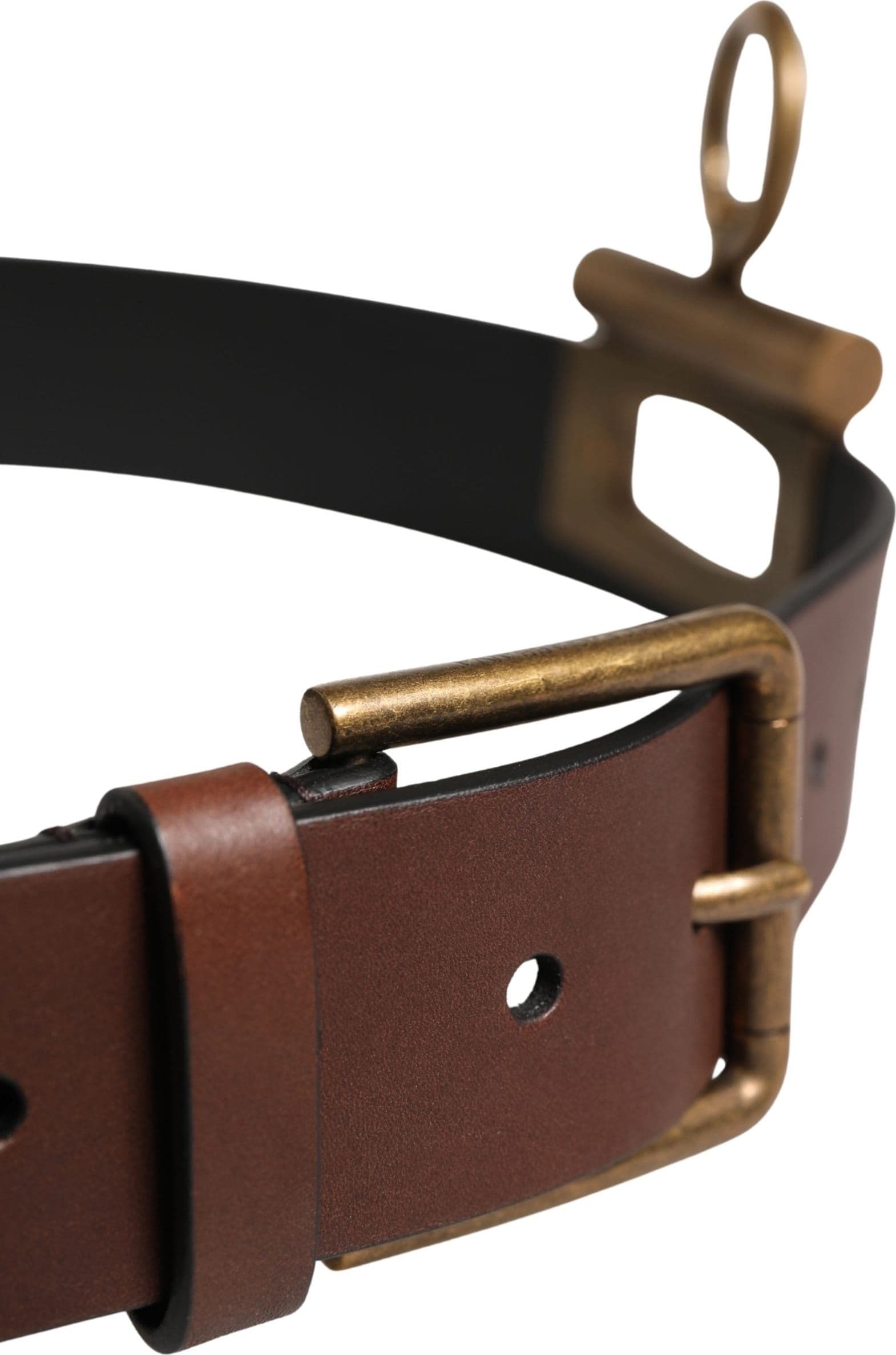 Dolce & Gabbana Men Brown Classic Leather Metal Buckle Belt - 4