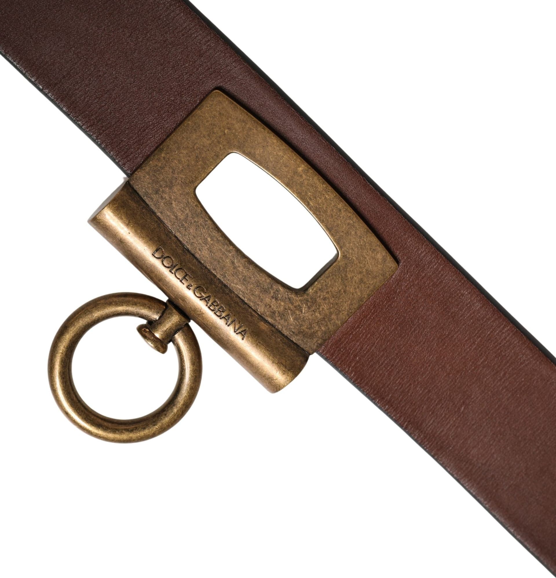 Dolce & Gabbana Men Brown Classic Leather Metal Buckle Belt - 7