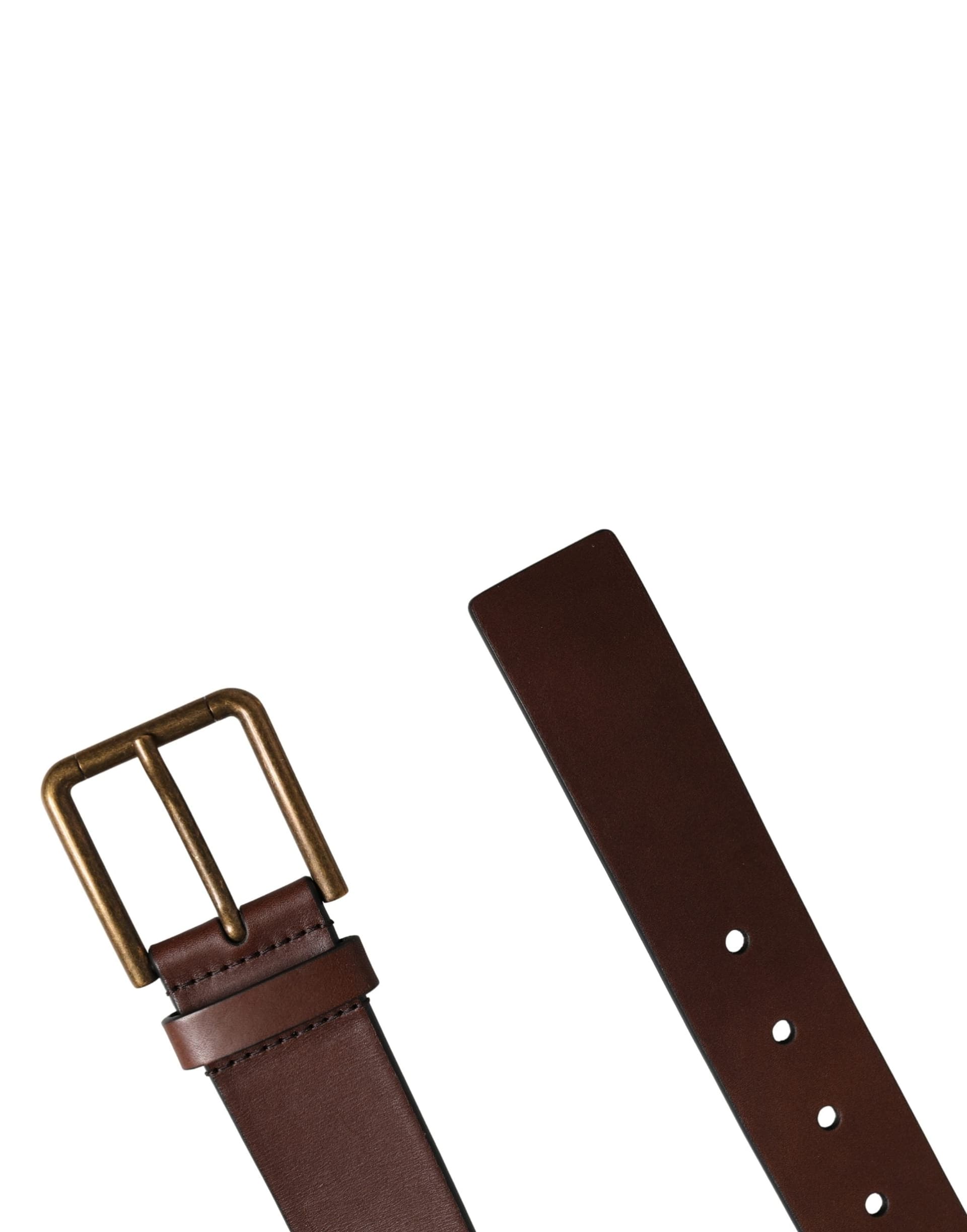 Dolce & Gabbana Men Brown Classic Leather Metal Buckle Belt - 8