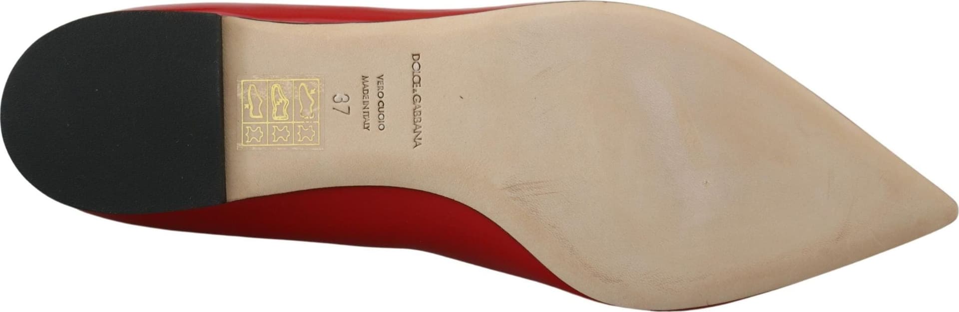 Dolce & Gabbana Red Leather Crystals Loafers Flats Shoes - 5