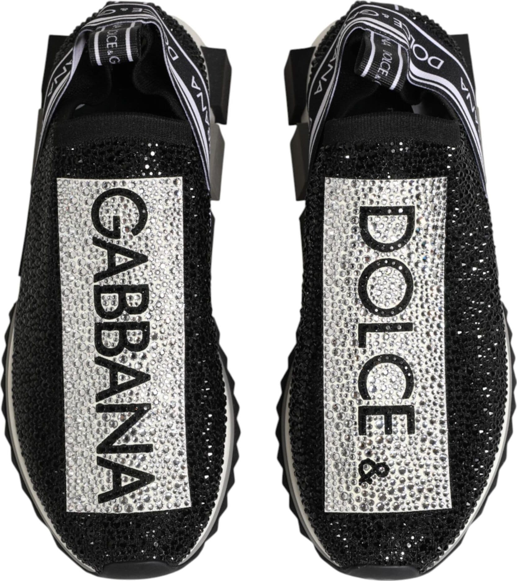 Dolce & Gabbana Black Silver Slip On Sorrento Sneakers Shoes - 2
