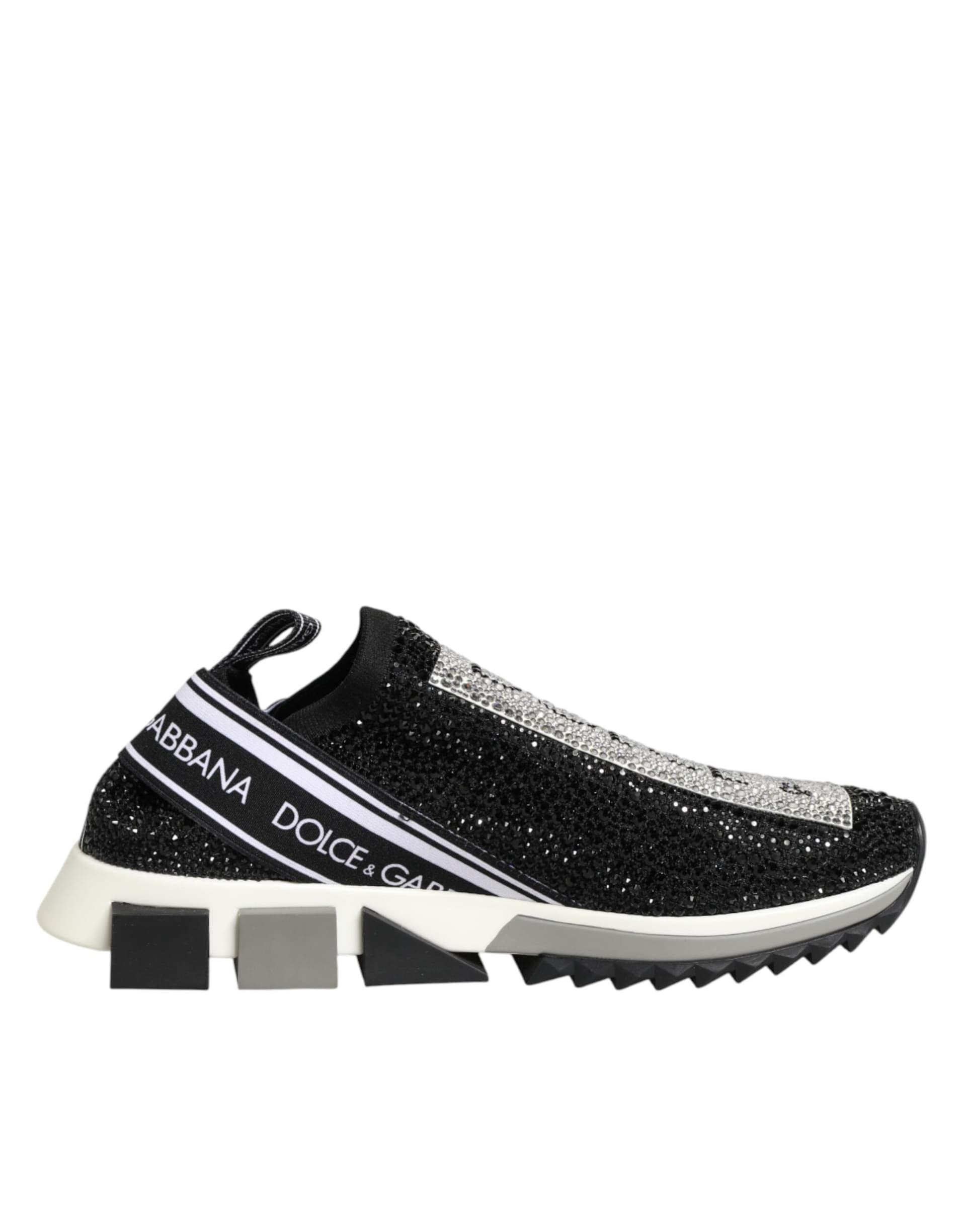 Dolce & Gabbana Black Silver Slip On Sorrento Sneakers Shoes - 6