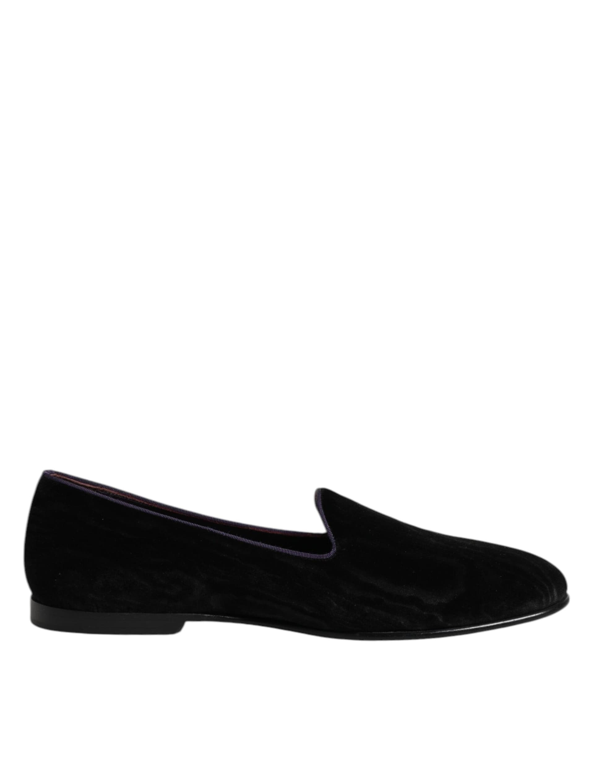Dolce & Gabbana Black DG Crown Embroidery Loafers Slip On Shoes - 3