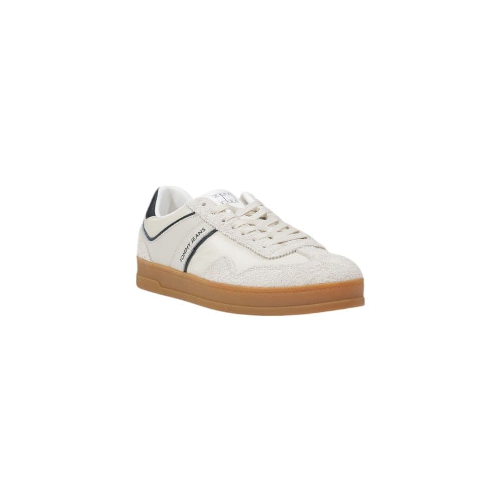 Tommy Hilfiger Jeans Cream Leather Low Top Sneakers - 2