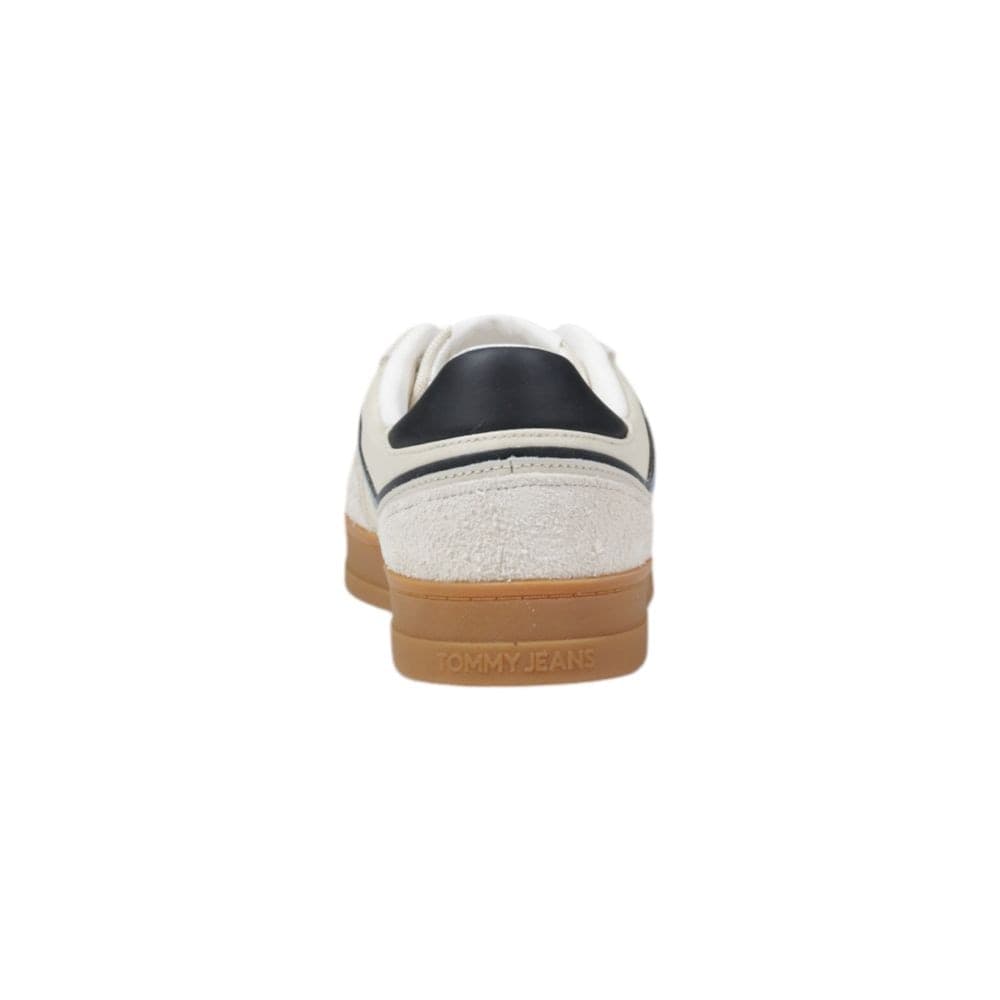 Tommy Hilfiger Jeans Cream Leather Low Top Sneakers - 4
