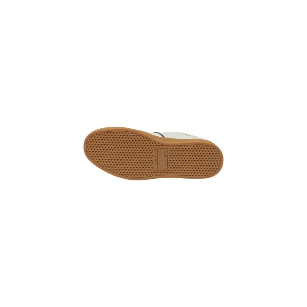 Tommy Hilfiger Jeans Cream Leather Low Top Sneakers - 5