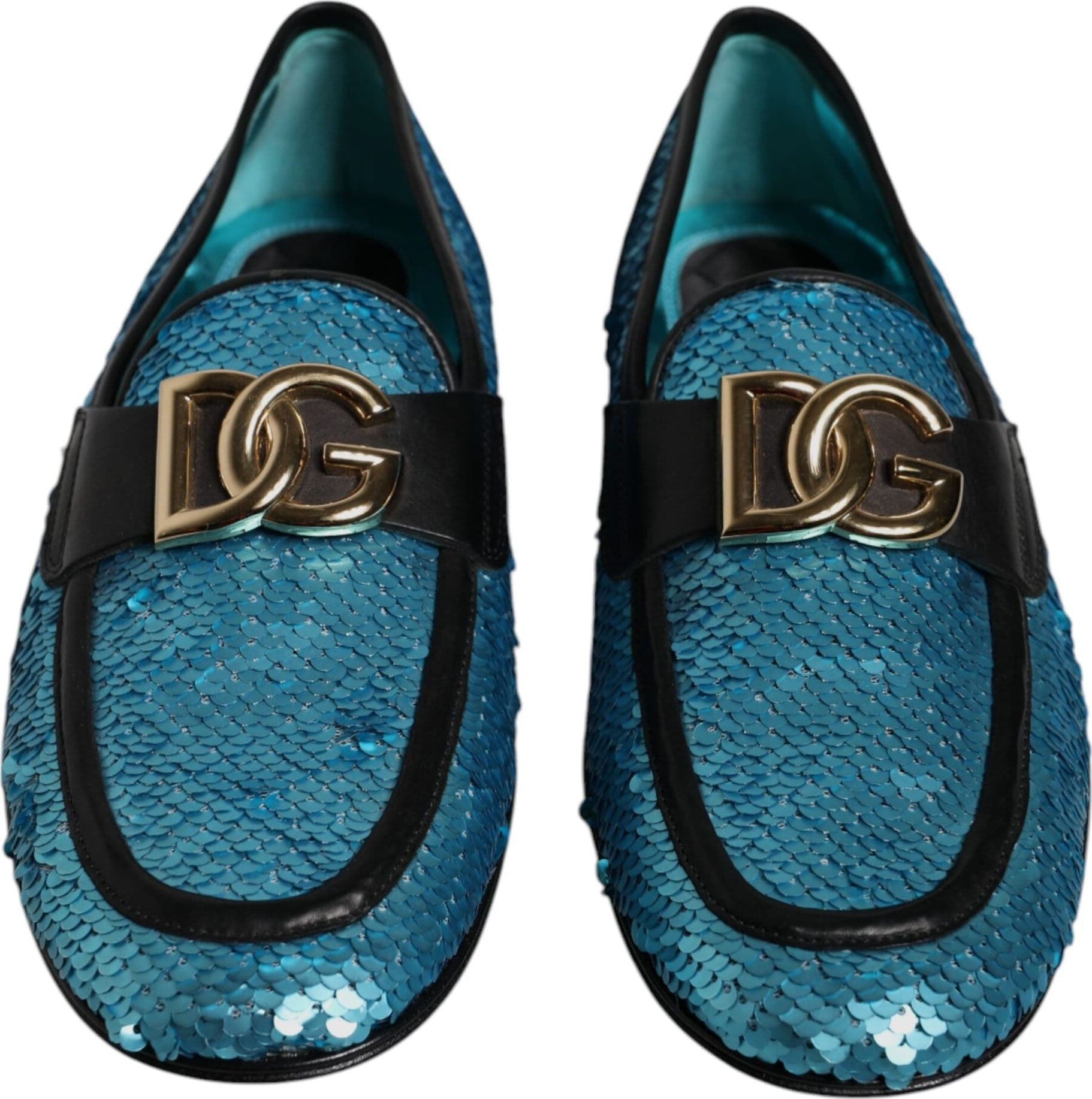 Dolce & Gabbana Blue Sequined Loafers Formal Dress Shoes - 2