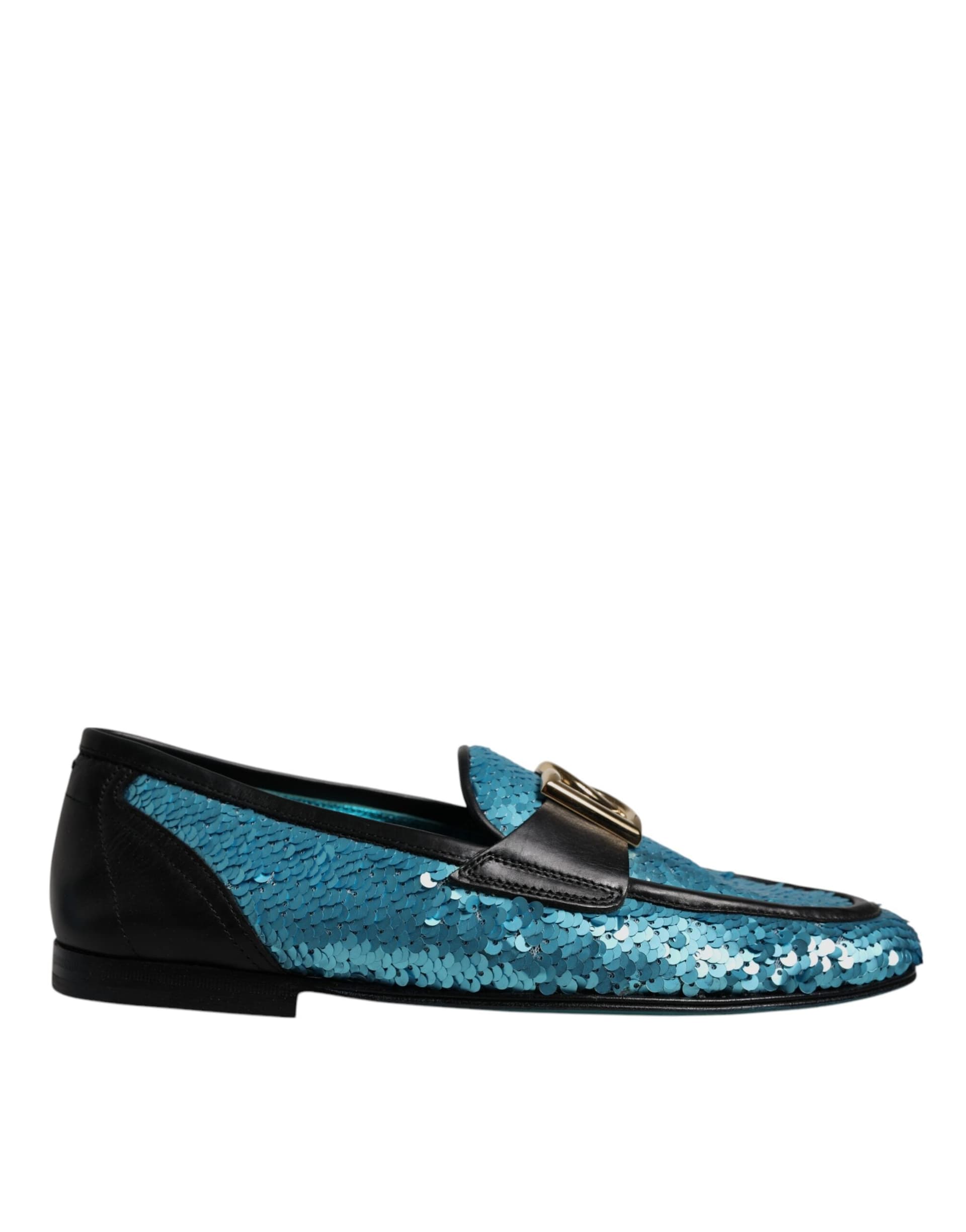 Dolce & Gabbana Blue Sequined Loafers Formal Dress Shoes - 5
