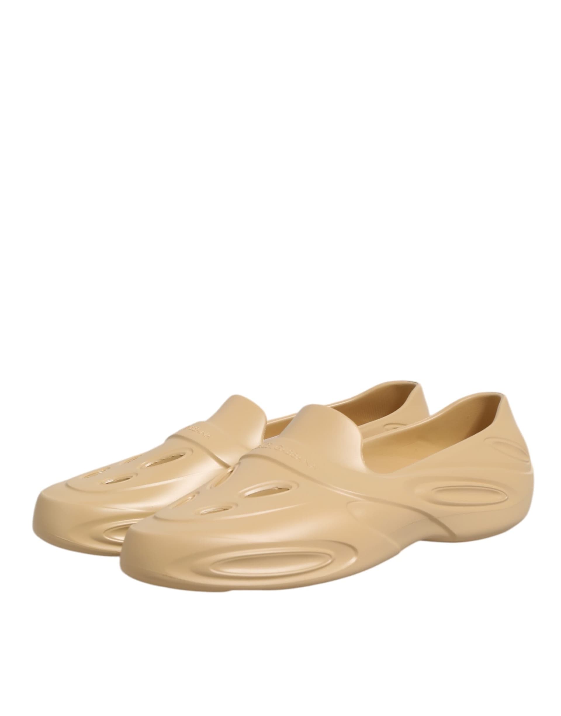 Dolce & Gabbana Beige Rubber Slides Low Top Sneakers Shoes - 3