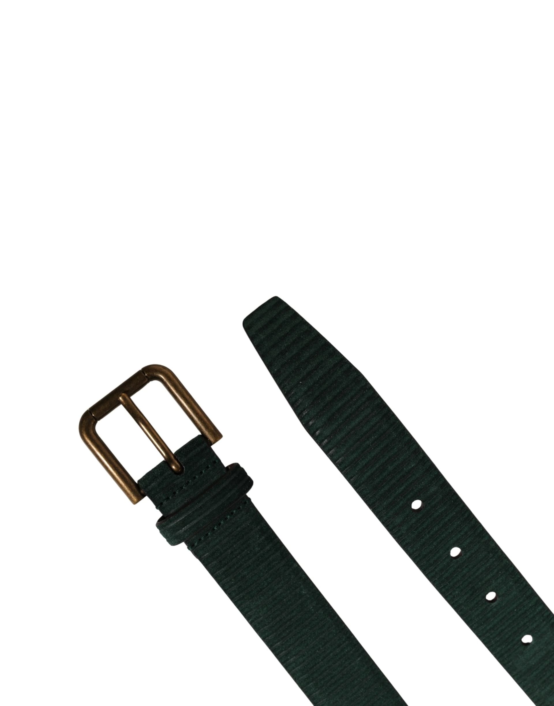 Dolce & Gabbana Men Green Velvet Leather Metal Buckle Belt - 6