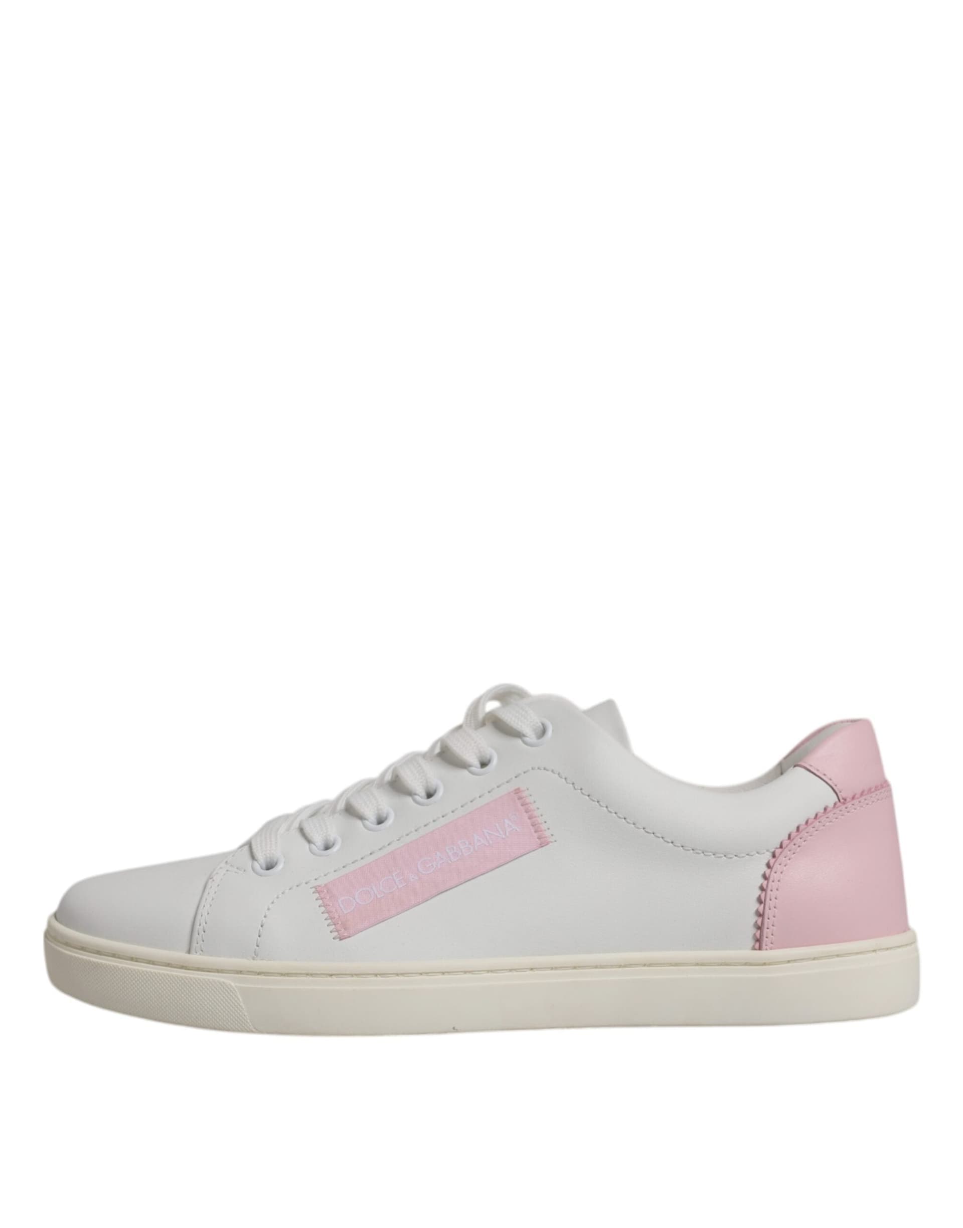 Dolce & Gabbana White Classic Calf Leather Sneakers Shoes - 4