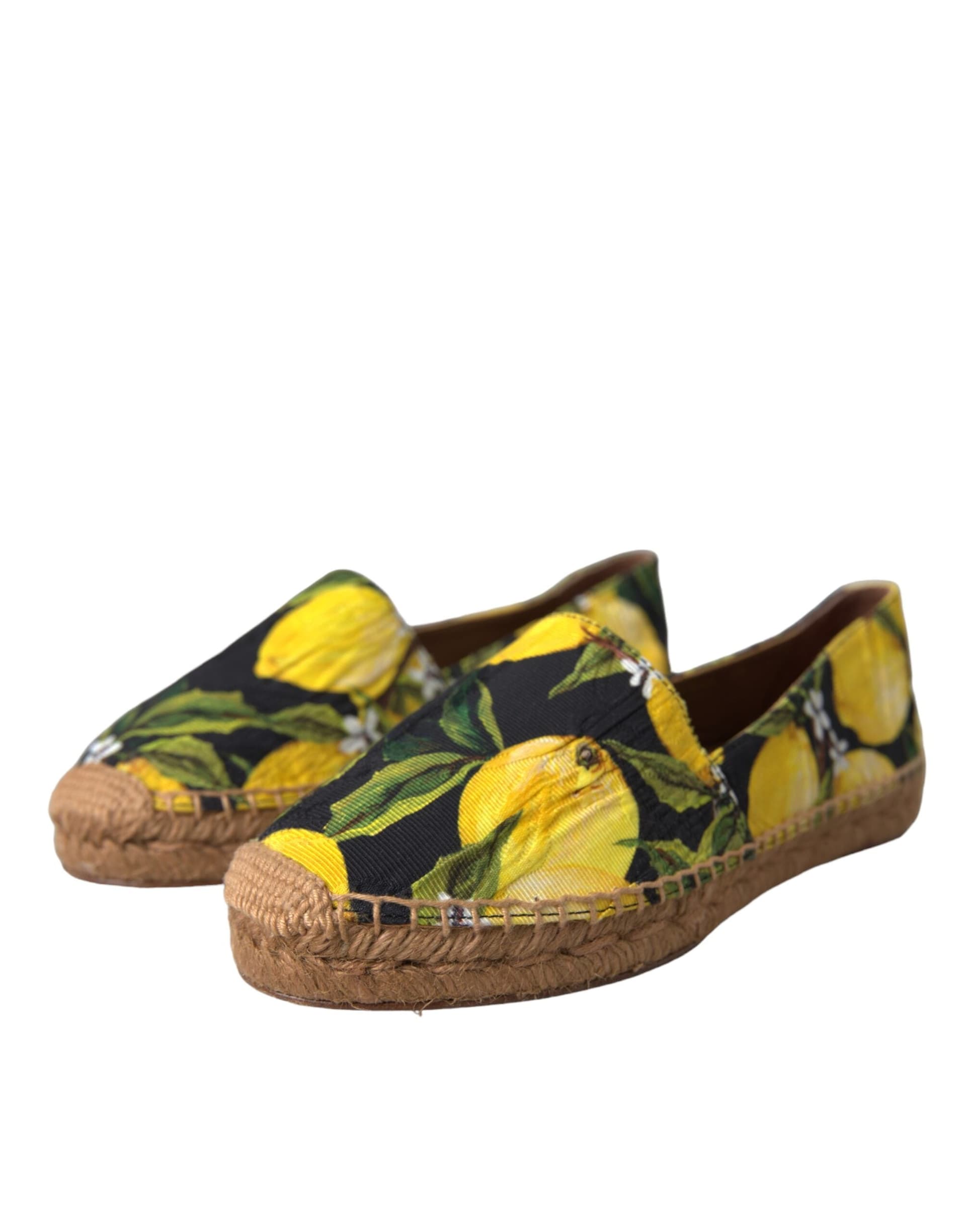 Dolce & Gabbana Multicolor Lemon Slip On Espadrilles Shoes - 2