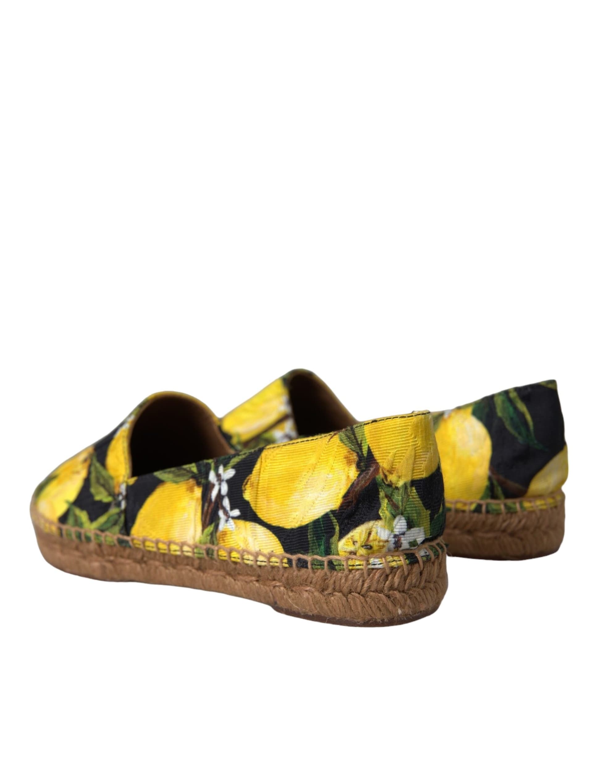 Dolce & Gabbana Multicolor Lemon Slip On Espadrilles Shoes - 3