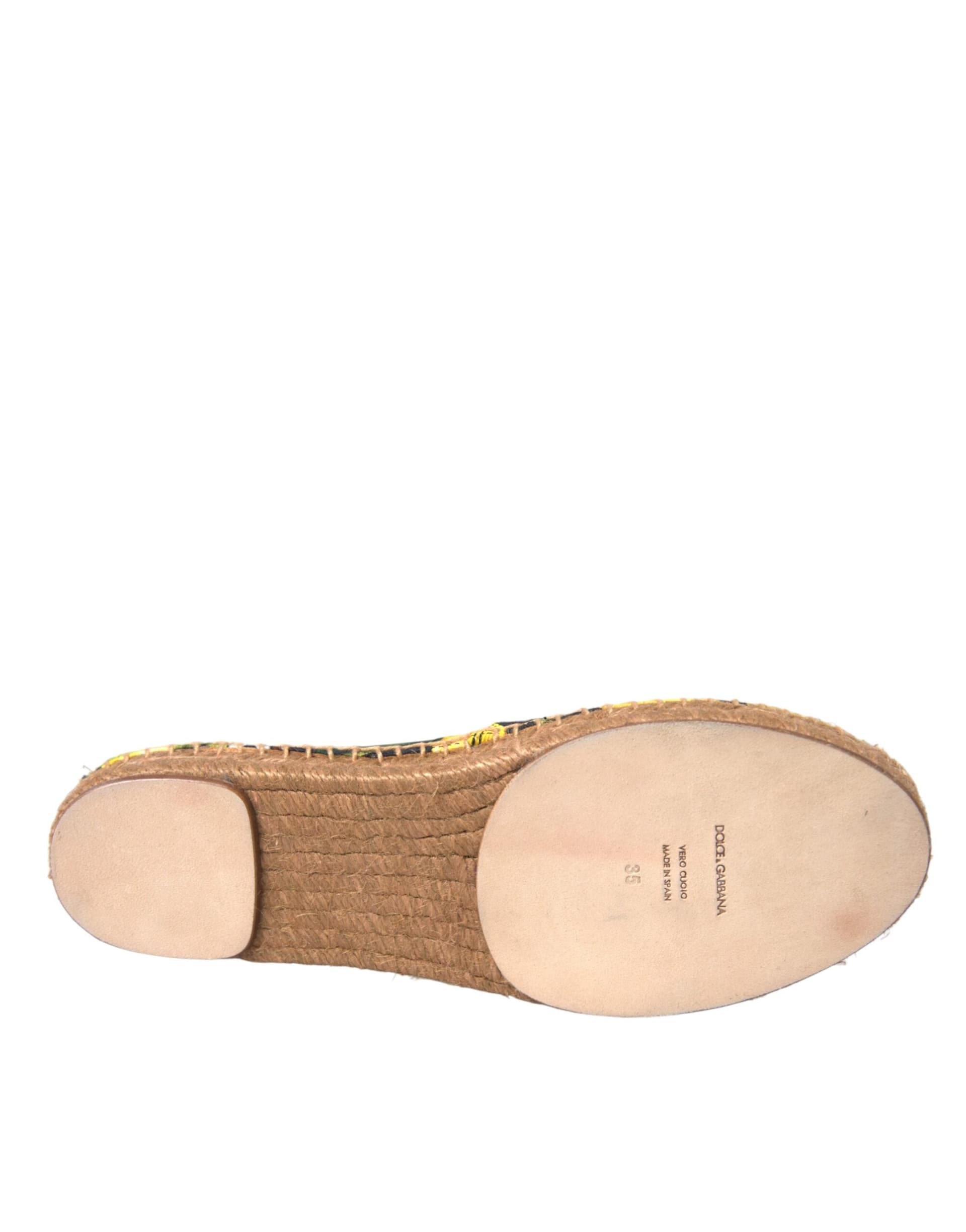 Dolce & Gabbana Multicolor Lemon Slip On Espadrilles Shoes - 6