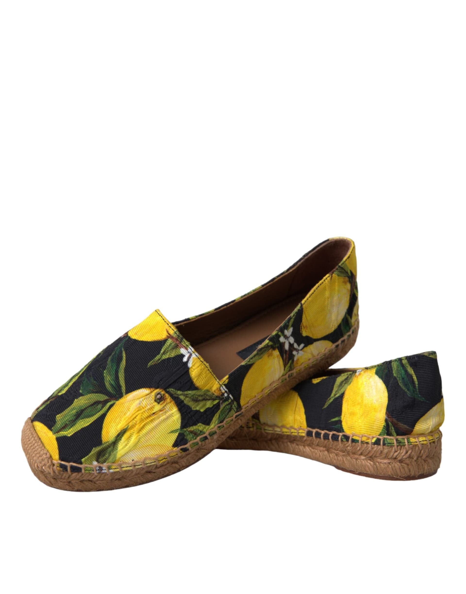 Dolce & Gabbana Multicolor Lemon Slip On Espadrilles Shoes - 7