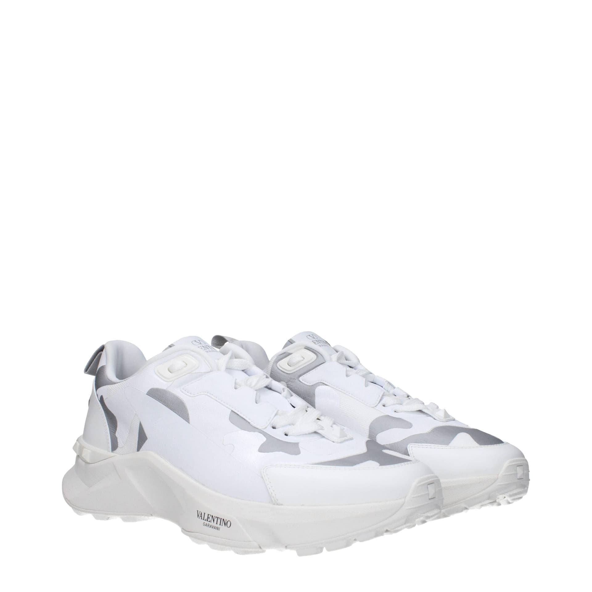 Valentino Garavani White Fabric Athletic Sneakers - 2