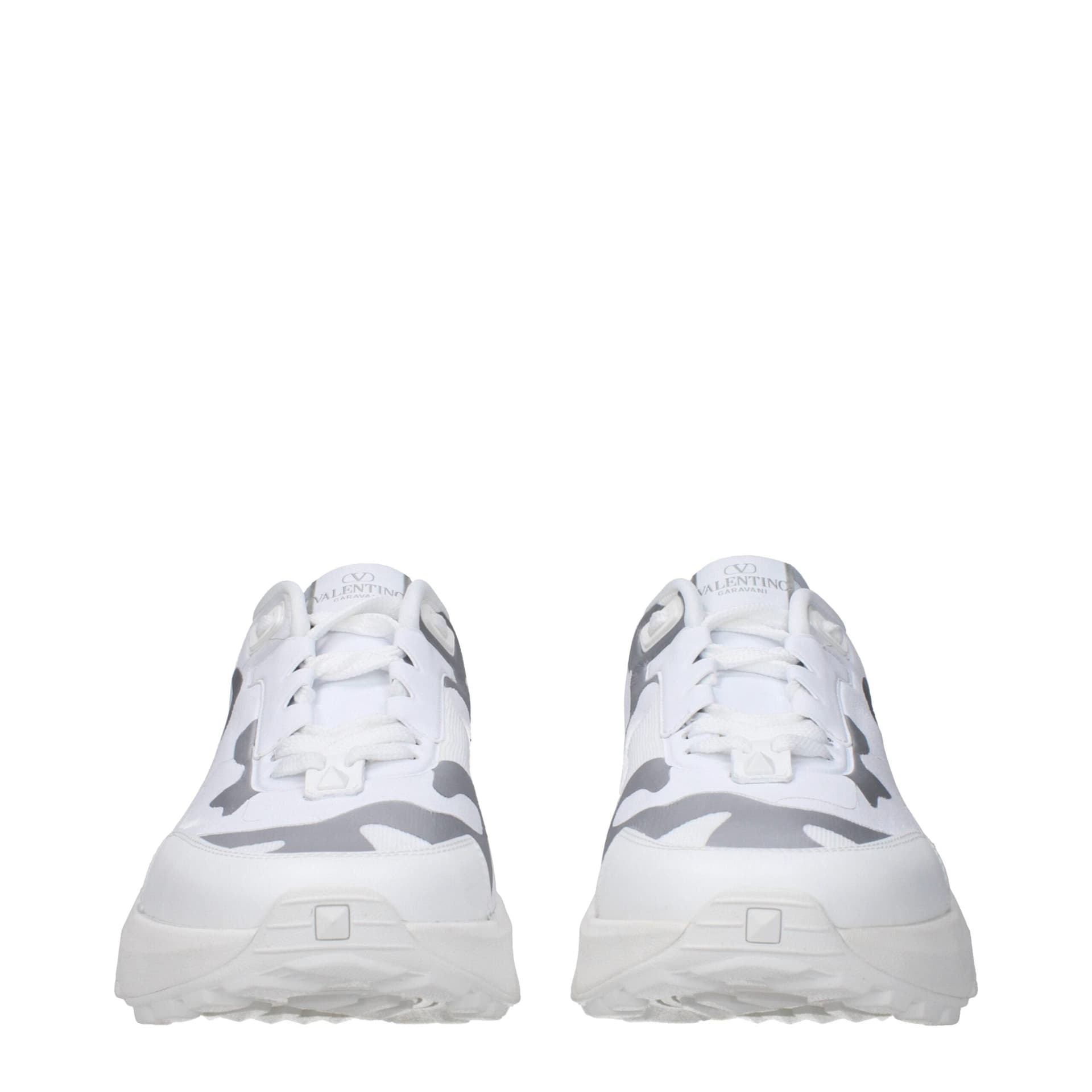 Valentino Garavani White Fabric Athletic Sneakers - 3