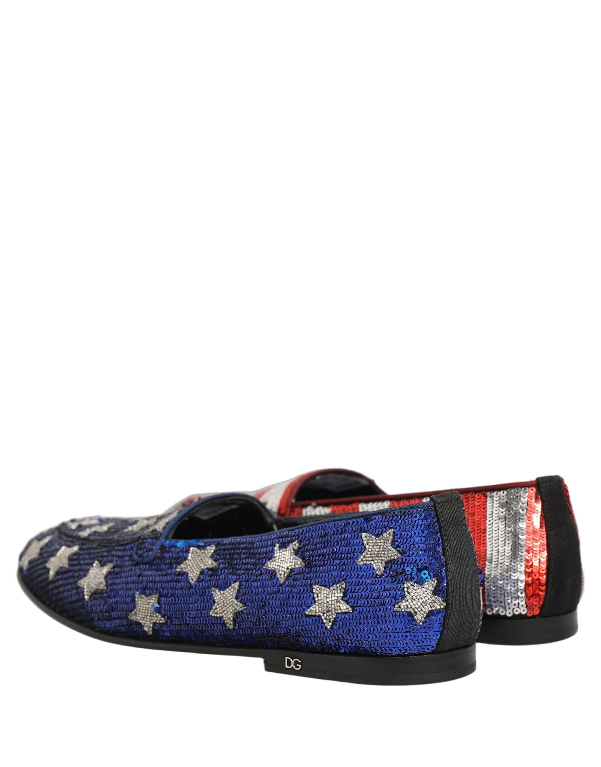 Dolce & Gabbana Multicolor Flag Sequin Dress Loafers Shoes - 5